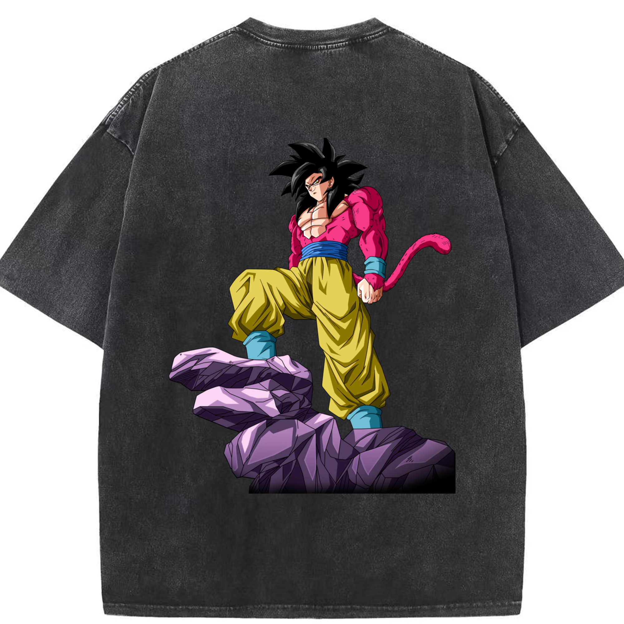 （画像用） ドラゴンボール 孫悟空（そん ごくう）Son Goku カカロット DRAGON BALL Kakarotto 綿100% ヴィンテージ風 半袖Tシャツ（背面プリント）
