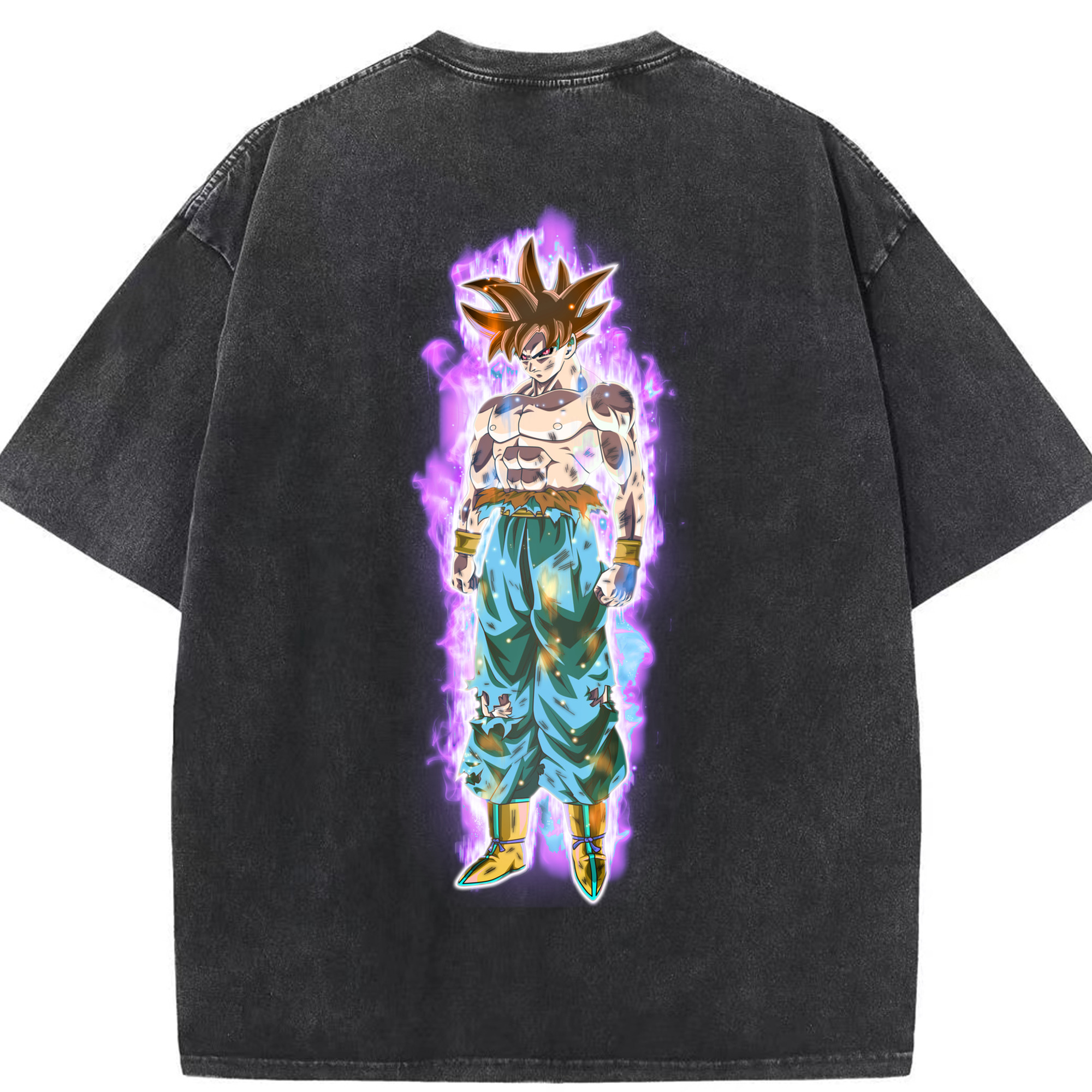 （画像用） ドラゴンボール 孫悟空（そん ごくう）Son Goku カカロット DRAGON BALL Kakarotto 綿100% ヴィンテージ風 半袖Tシャツ（背面プリント）