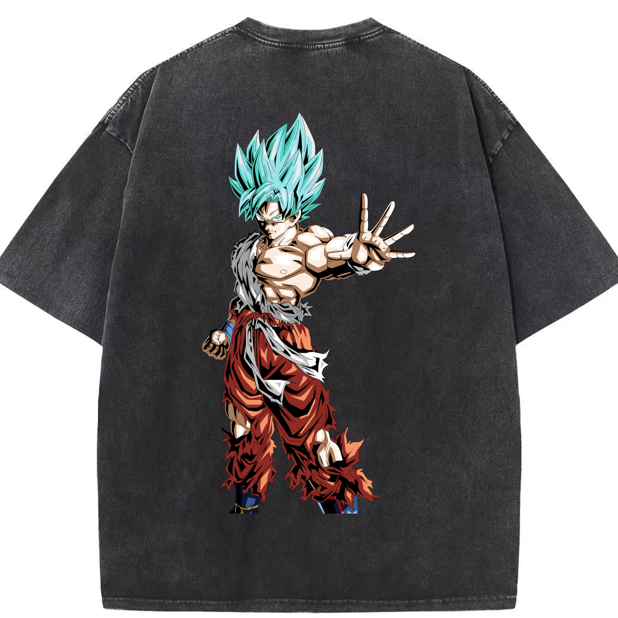 （画像用） ドラゴンボール 孫悟空（そん ごくう）Son Goku カカロット DRAGON BALL Kakarotto 綿100% ヴィンテージ風 半袖Tシャツ（背面プリント）