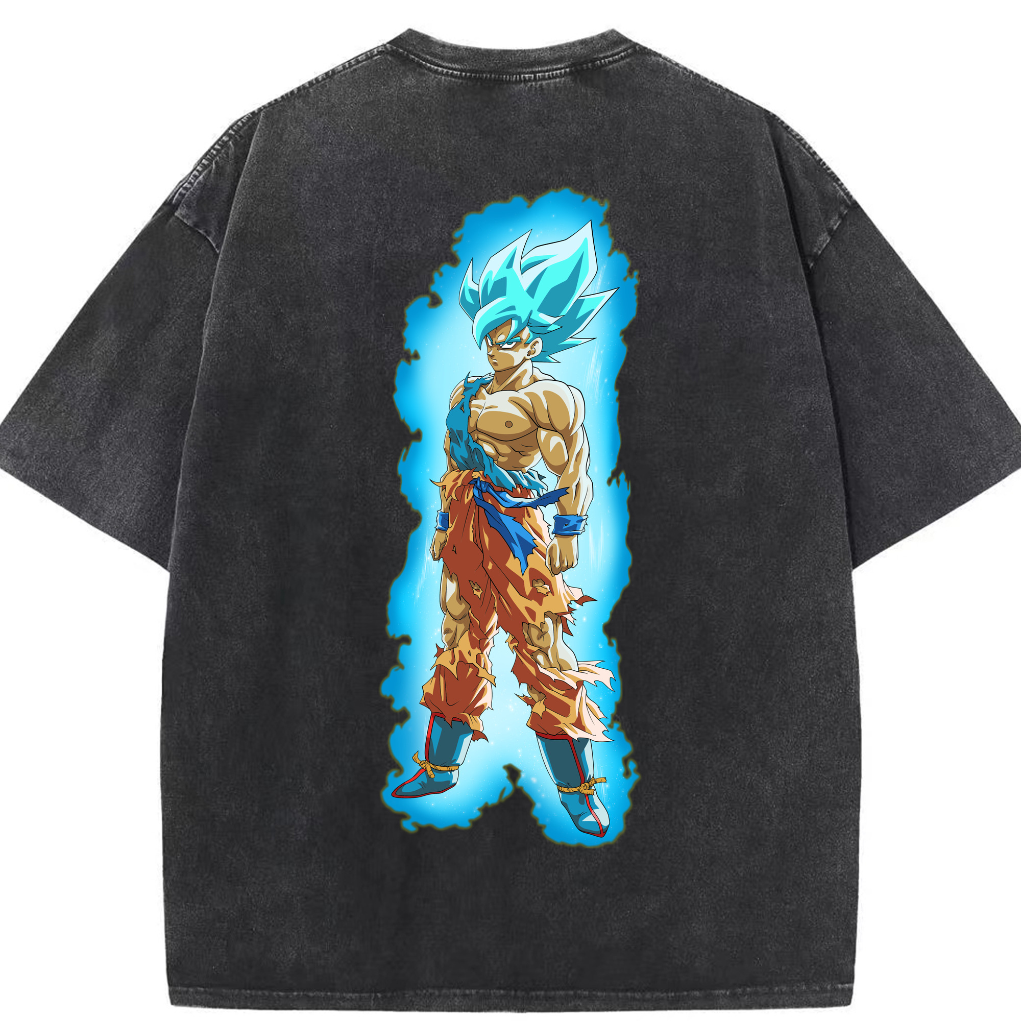 （画像用） ドラゴンボール 孫悟空（そん ごくう）Son Goku カカロット DRAGON BALL Kakarotto 綿100% ヴィンテージ風 半袖Tシャツ（背面プリント）