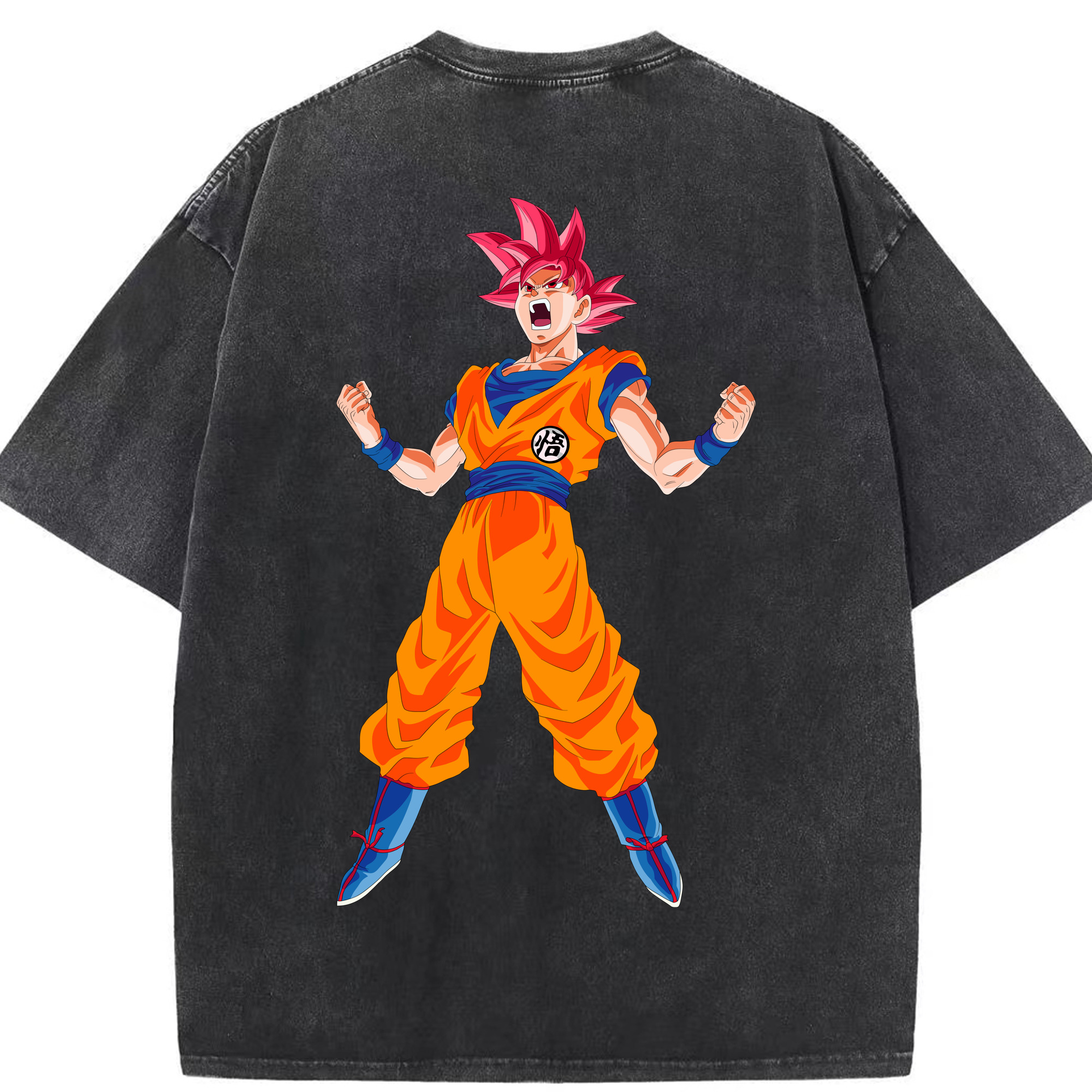 （画像用） ドラゴンボール 孫悟空（そん ごくう）Son Goku カカロット DRAGON BALL Kakarotto 綿100% ヴィンテージ風 半袖Tシャツ（背面プリント）