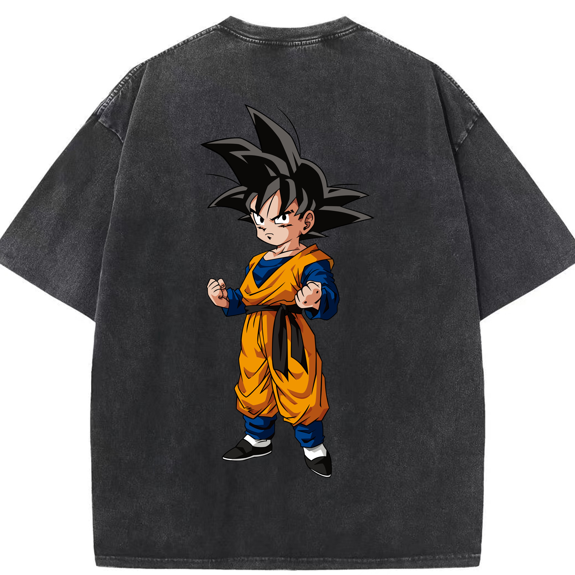 （画像用） ドラゴンボール 孫悟空（そん ごくう）Son Goku カカロット DRAGON BALL Kakarotto 綿100% ヴィンテージ風 半袖Tシャツ（背面プリント）