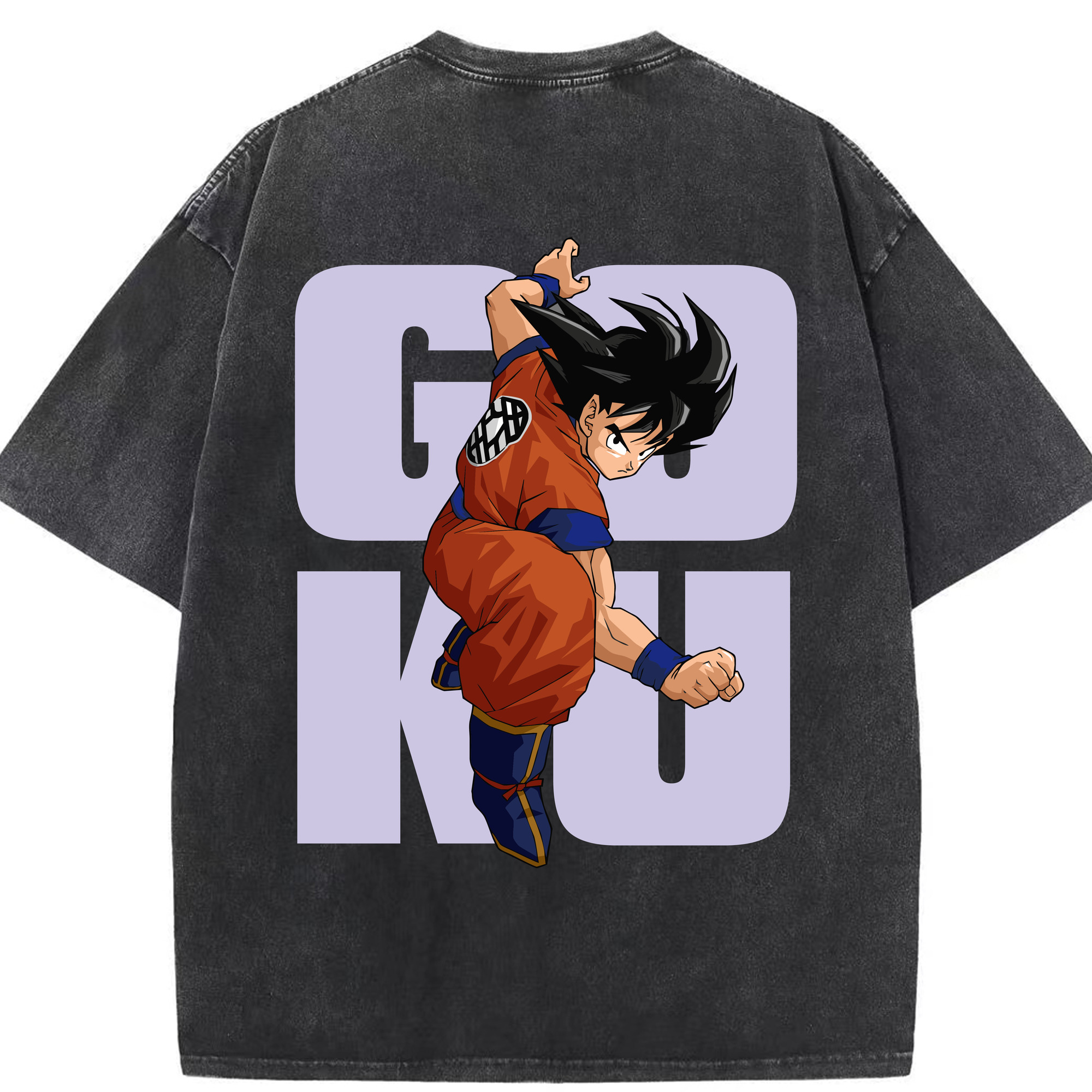 （画像用） ドラゴンボール 孫悟空（そん ごくう）Son Goku カカロット DRAGON BALL Kakarotto 綿100% ヴィンテージ風 半袖Tシャツ（背面プリント）