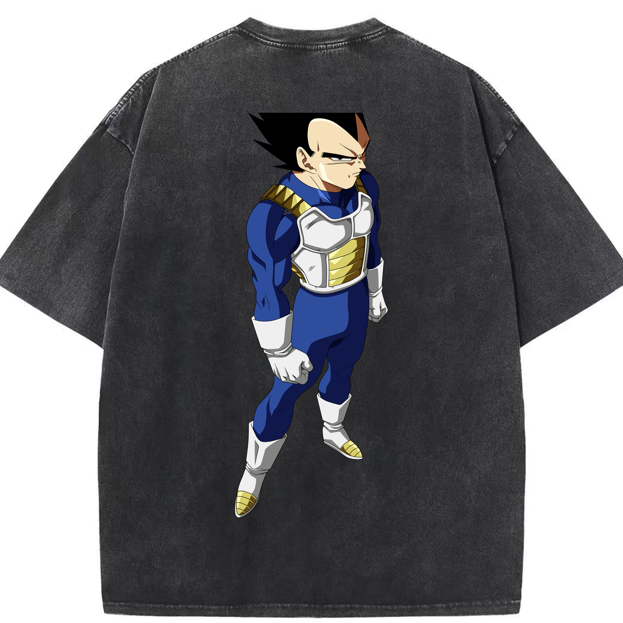 （画像用） ドラゴンボール ベジータ四世（Bejīta Yonsei）DRAGON BALL Vegeta IV 綿100% ヴィンテージ風 半袖Tシャツ（背面プリント）