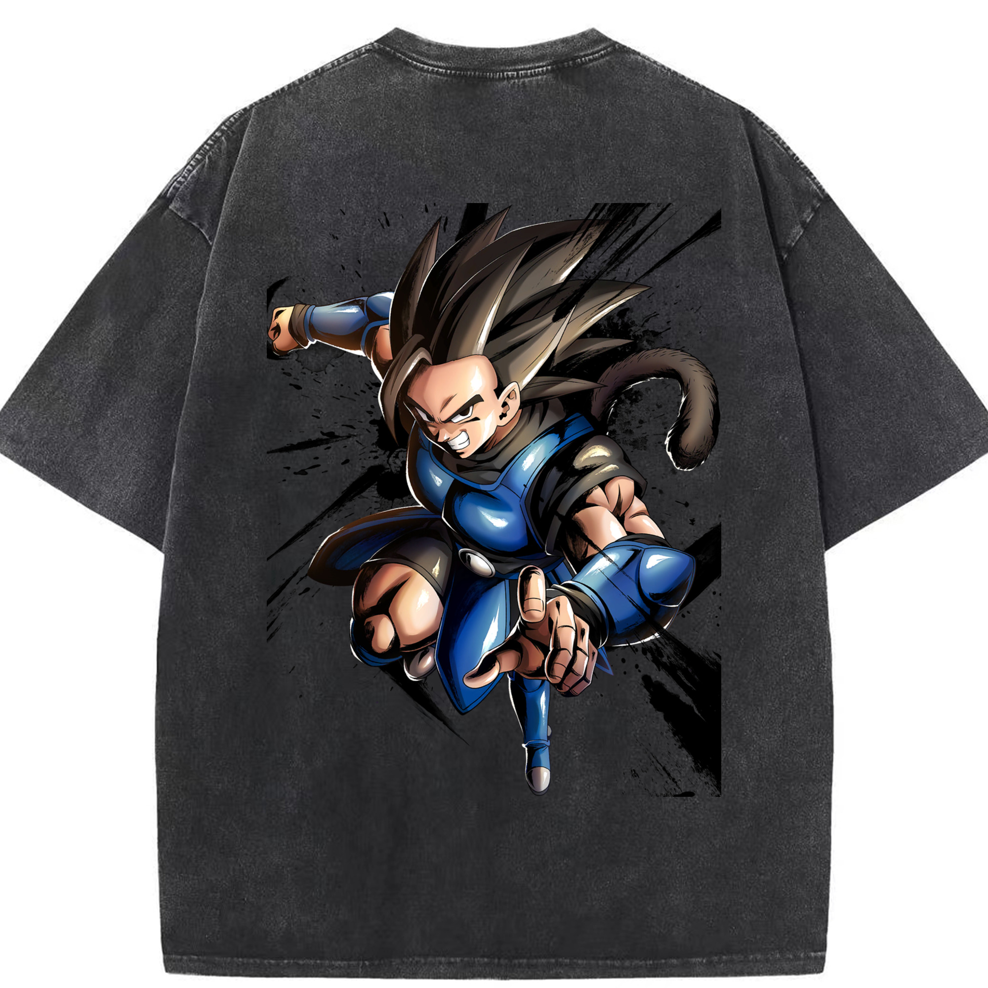 （画像用） ドラゴンボール ベジータ四世（Bejīta Yonsei）DRAGON BALL Vegeta IV 綿100% ヴィンテージ風 半袖Tシャツ（背面プリント）