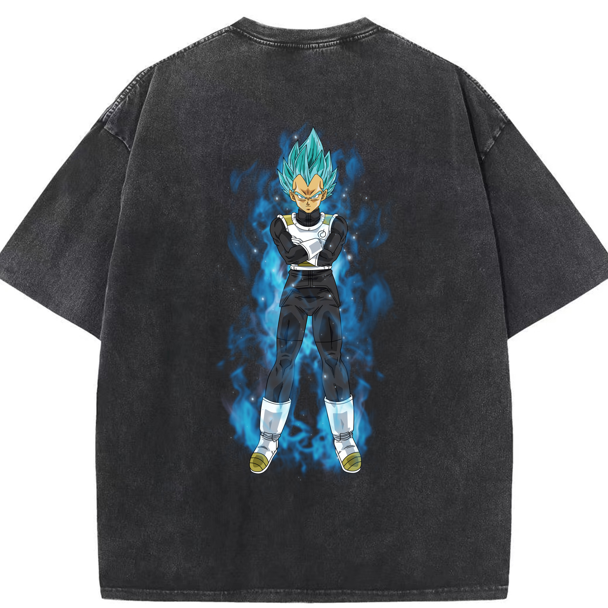 （画像用） ドラゴンボール ベジータ四世（Bejīta Yonsei）DRAGON BALL Vegeta IV 綿100% ヴィンテージ風 半袖Tシャツ（背面プリント）