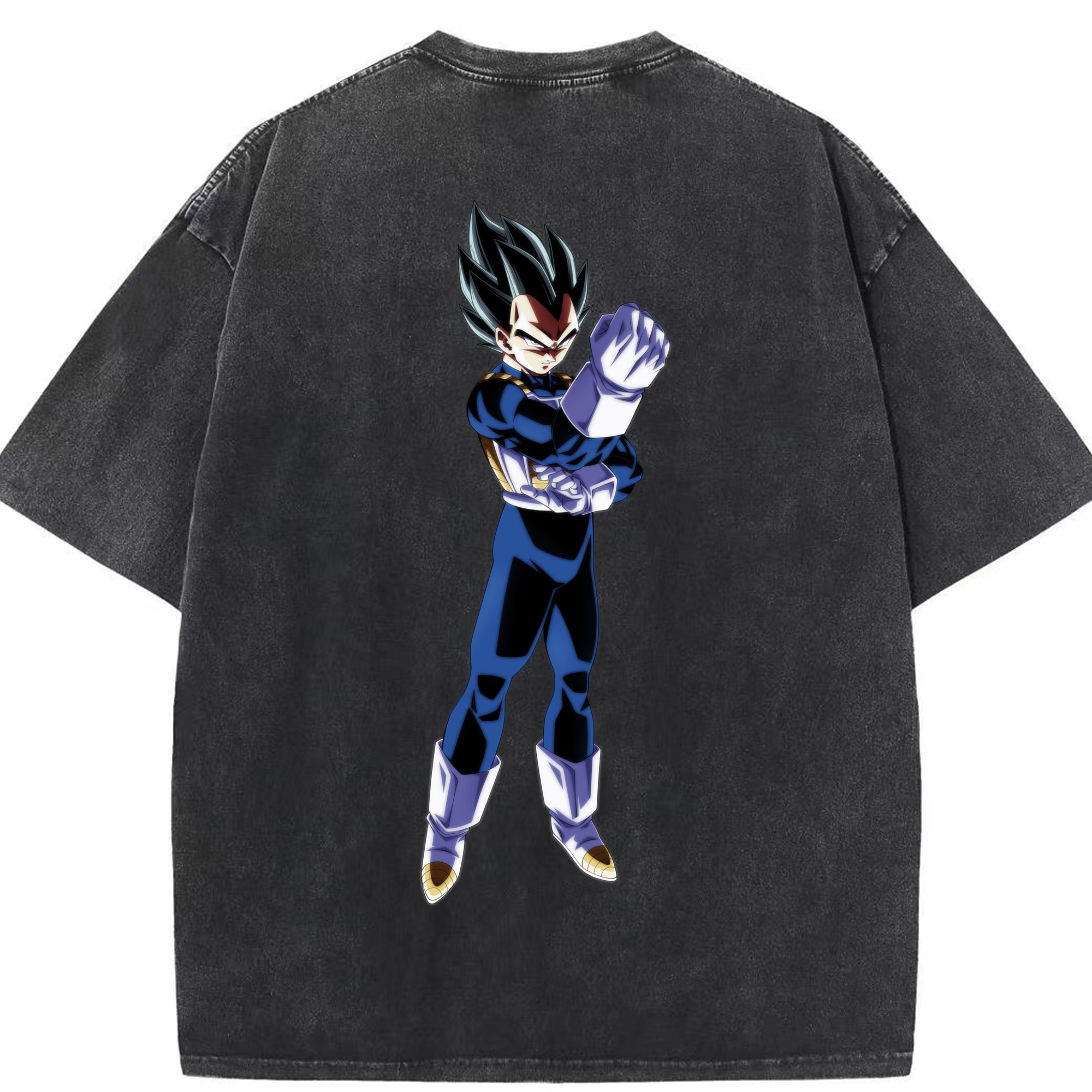 （画像用） ドラゴンボール ベジータ四世（Bejīta Yonsei）DRAGON BALL Vegeta IV 綿100% ヴィンテージ風 半袖Tシャツ（背面プリント）