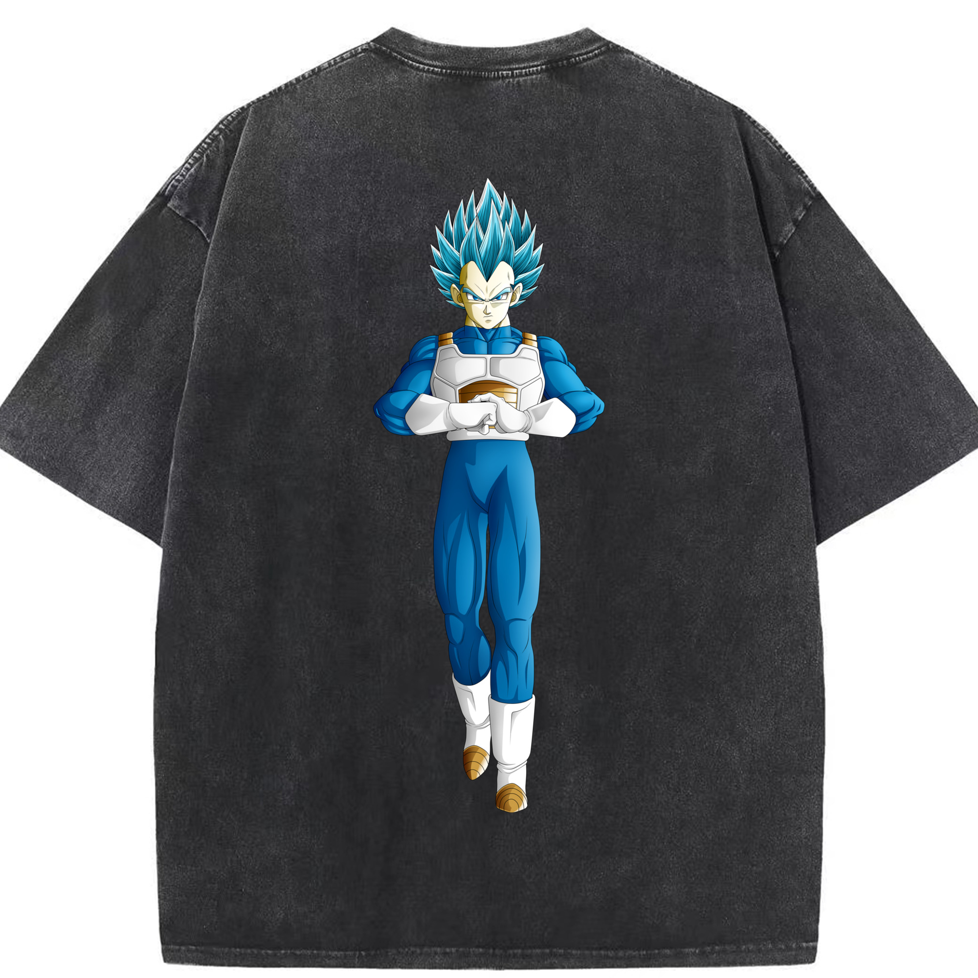 （画像用） ドラゴンボール ベジータ四世（Bejīta Yonsei）DRAGON BALL Vegeta IV 綿100% ヴィンテージ風 半袖Tシャツ（背面プリント）