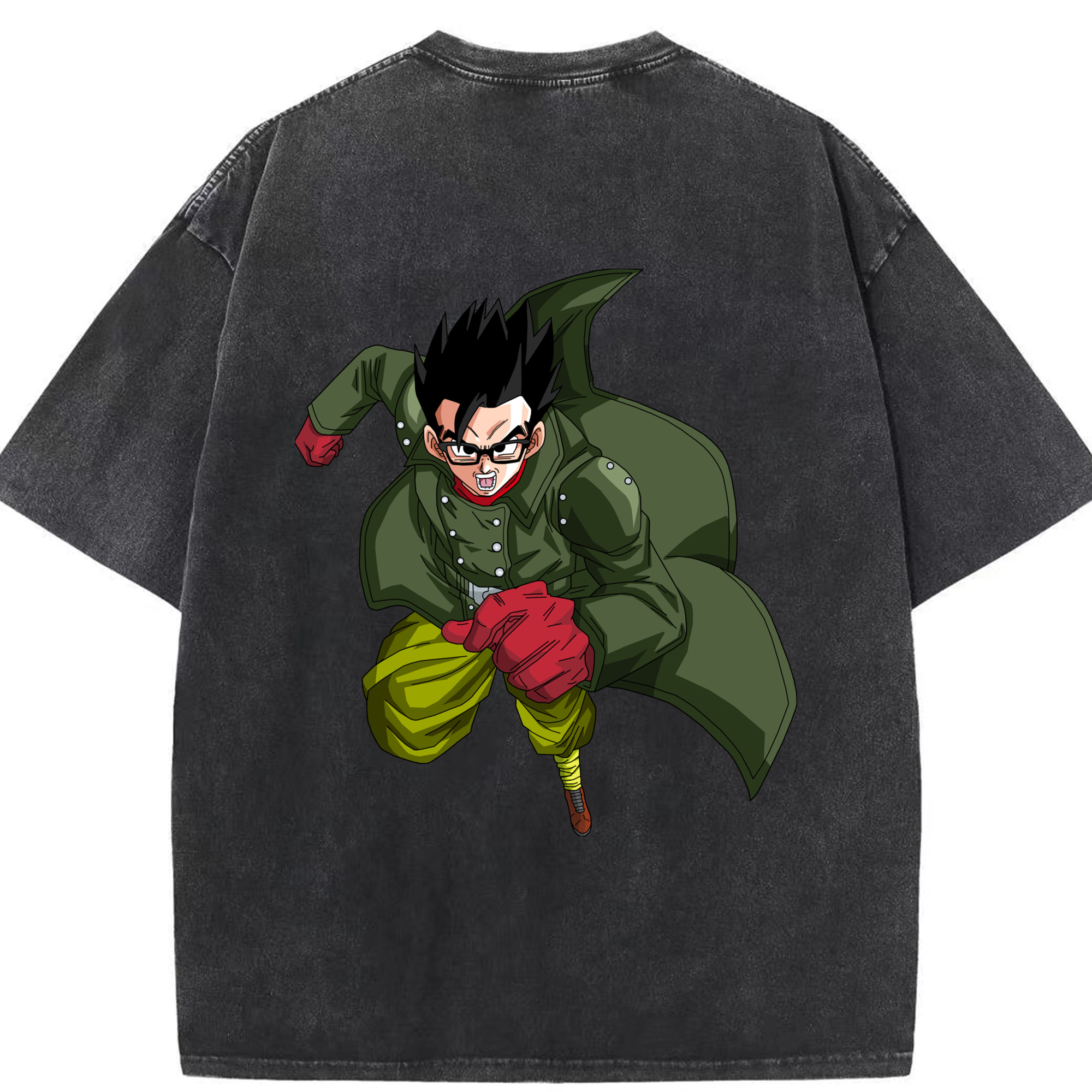 （画像用） ドラゴンボール 孫 悟飯（そんごはん）DRAGON BALL Son Gohan 綿100% ヴィンテージ風 半袖Tシャツ（背面プリント）
