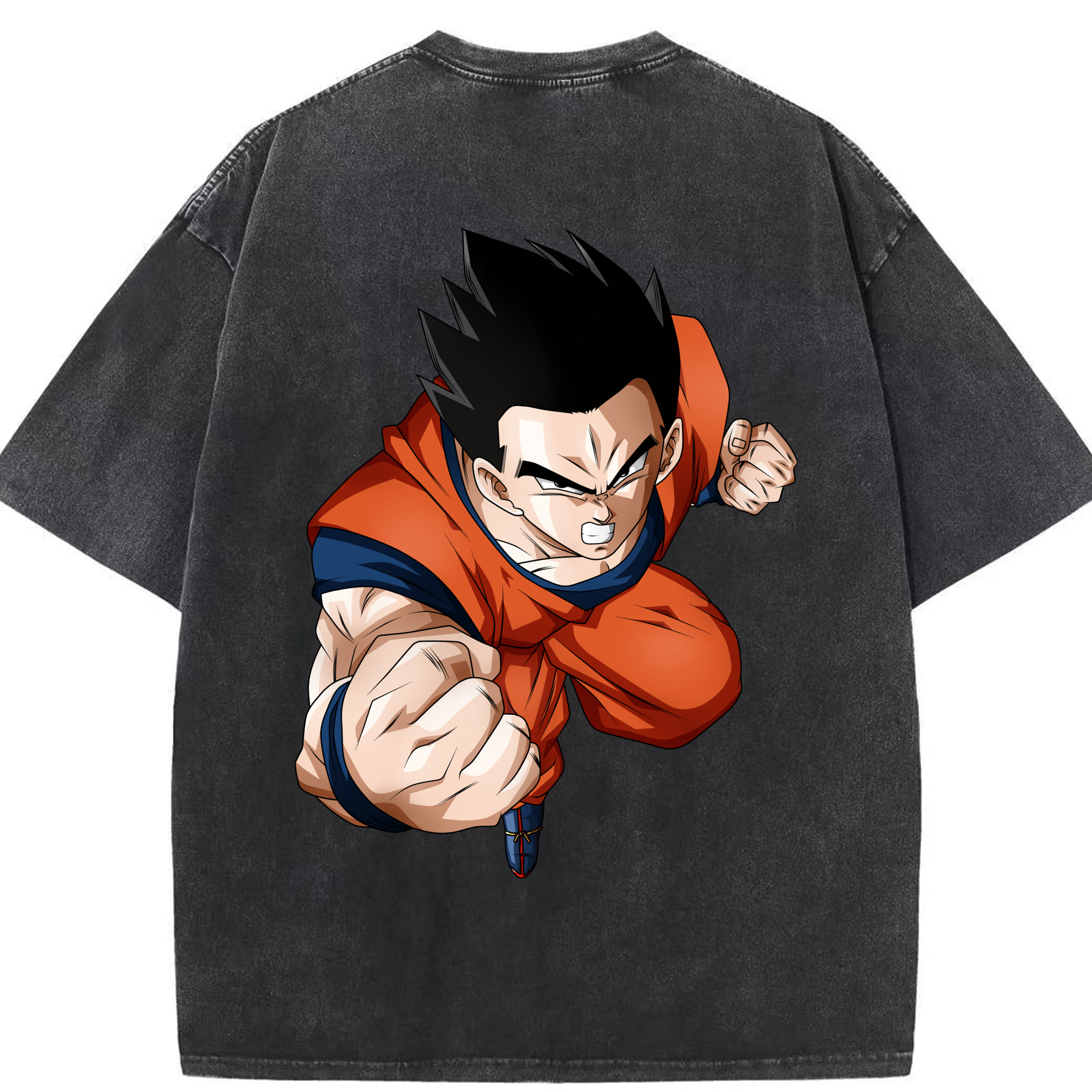 （画像用） ドラゴンボール 孫 悟飯（そんごはん）DRAGON BALL Son Gohan 綿100% ヴィンテージ風 半袖Tシャツ（背面プリント）