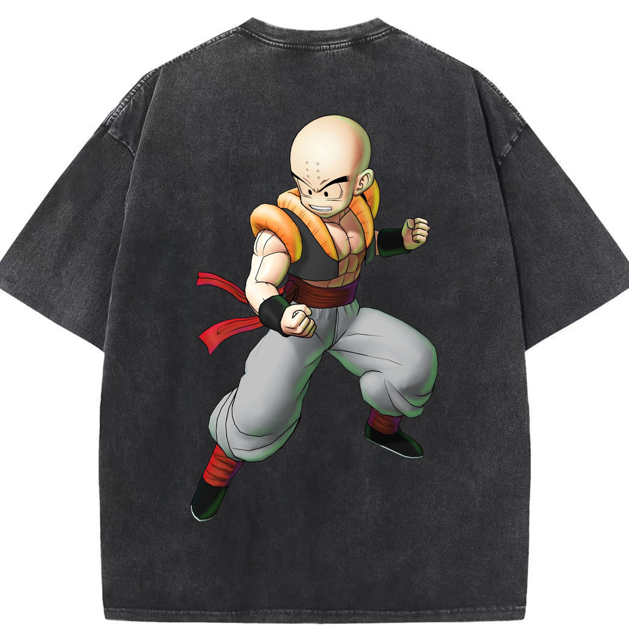 （画像用） ドラゴンボール クリリン DRAGON BALL krillin 綿100% ヴィンテージ風 半袖Tシャツ（背面プリント）