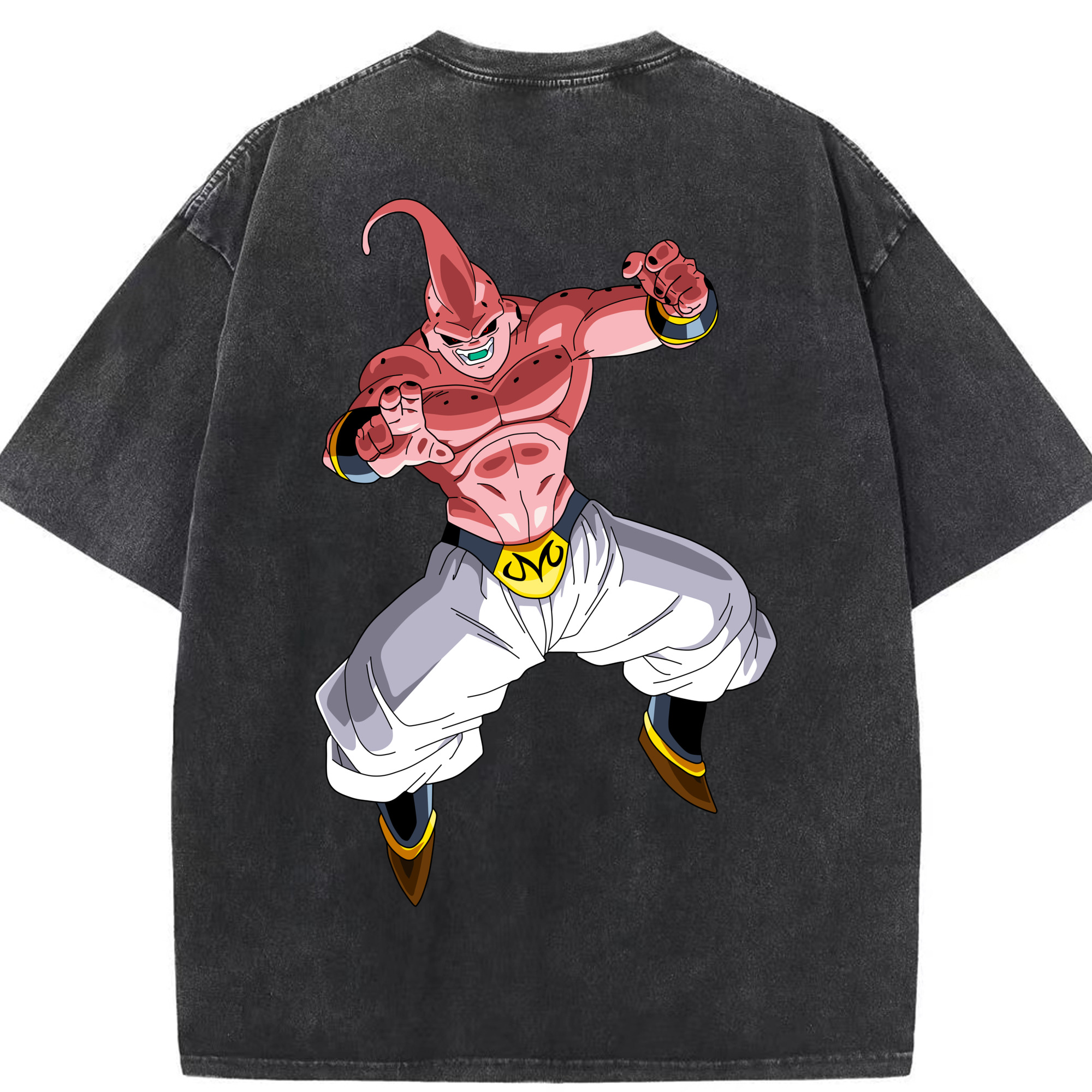 （画像用） ドラゴンボール 魔人ブウ DRAGON BALL Majin Buu 綿100% ヴィンテージ風 半袖Tシャツ（背面プリント）