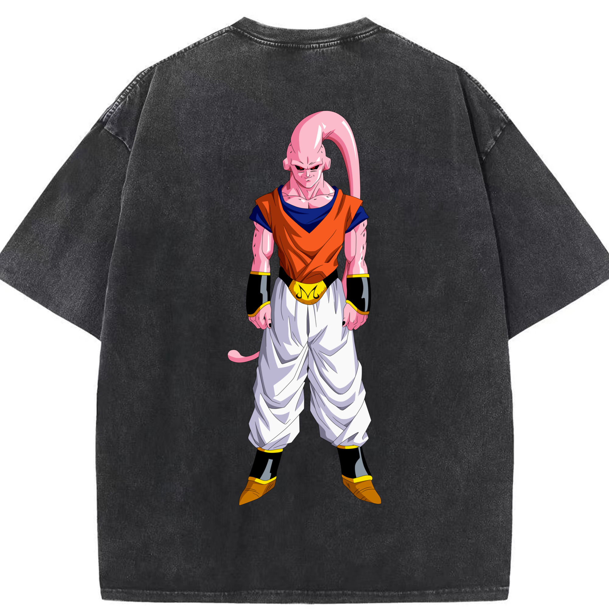 （画像用） ドラゴンボール 魔人ブウ DRAGON BALL Majin Buu 綿100% ヴィンテージ風 半袖Tシャツ（背面プリント）