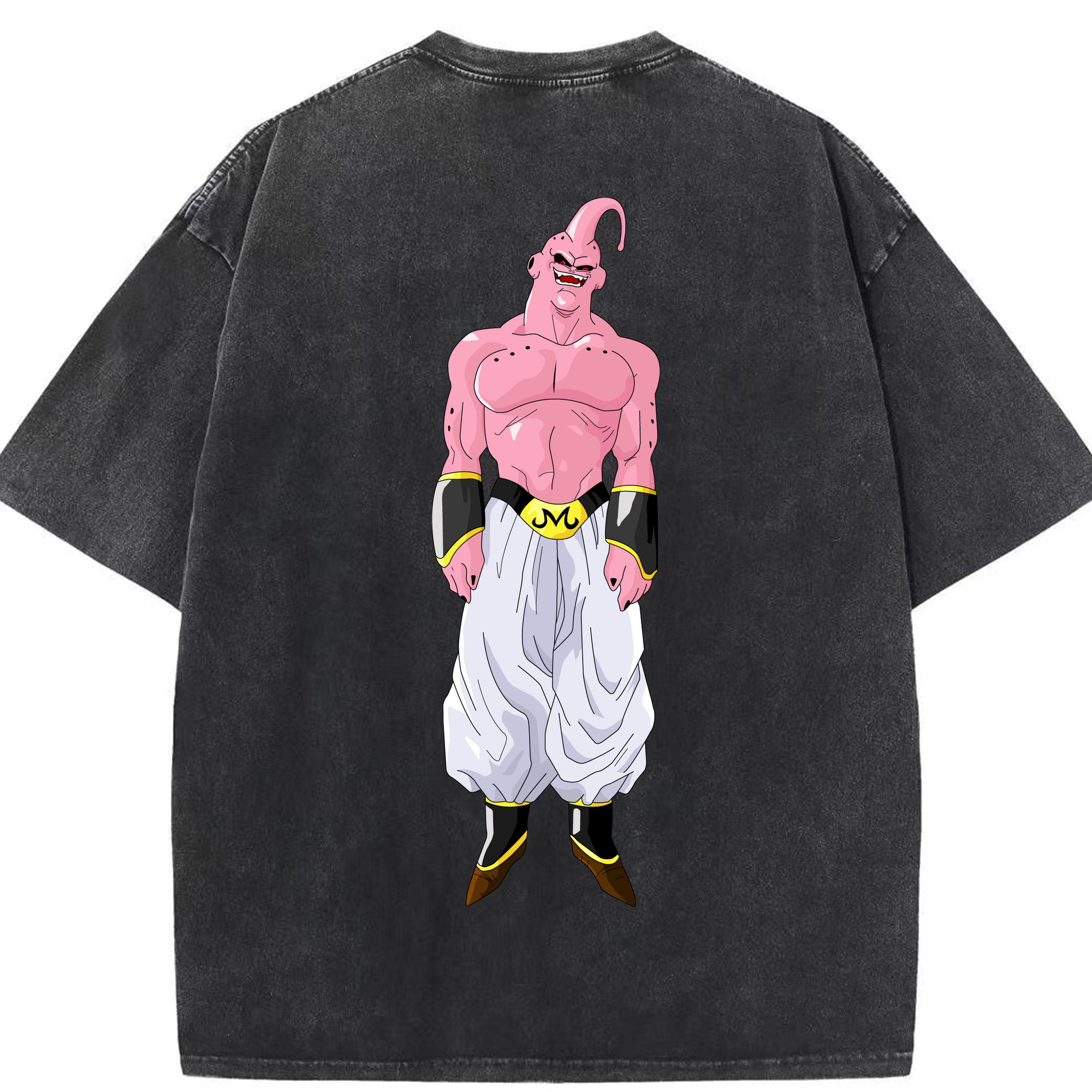 （画像用） ドラゴンボール 魔人ブウ DRAGON BALL Majin Buu 綿100% ヴィンテージ風 半袖Tシャツ（背面プリント）