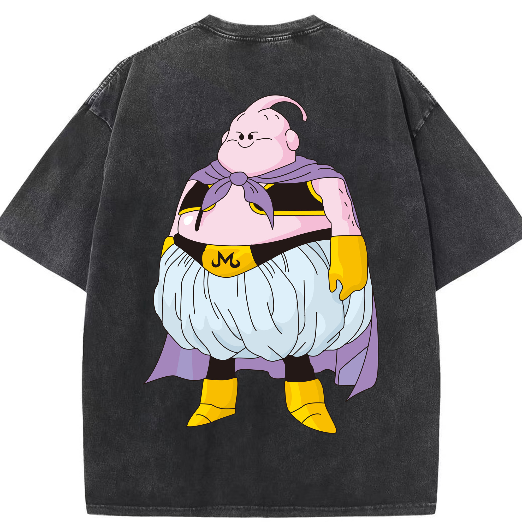 （画像用） ドラゴンボール 魔人ブウ DRAGON BALL Majin Buu 綿100% ヴィンテージ風 半袖Tシャツ（背面プリント）