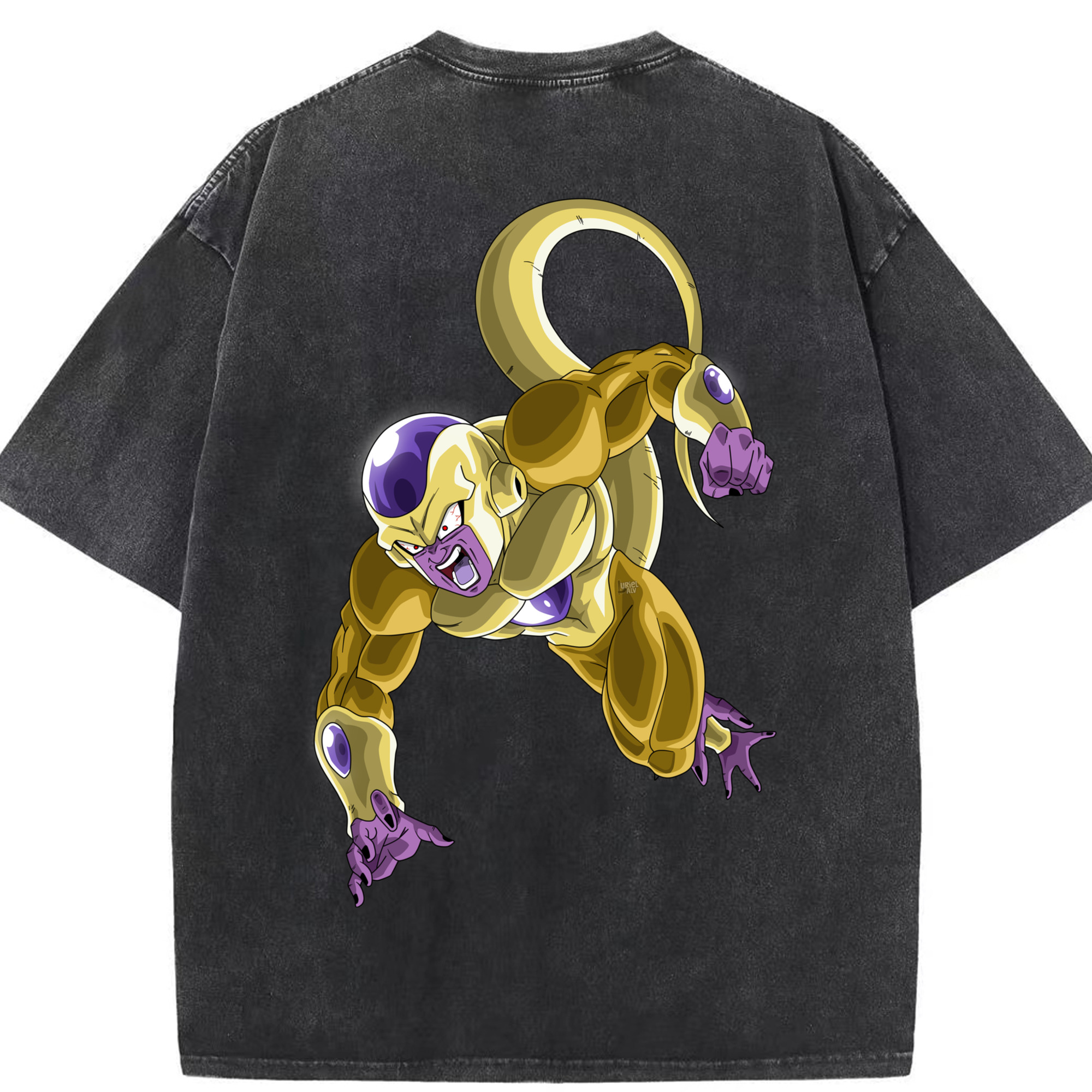 （画像用） ドラゴンボール フリーザ DRAGON BALL Frieza 綿100% ヴィンテージ風 半袖Tシャツ（背面プリント）