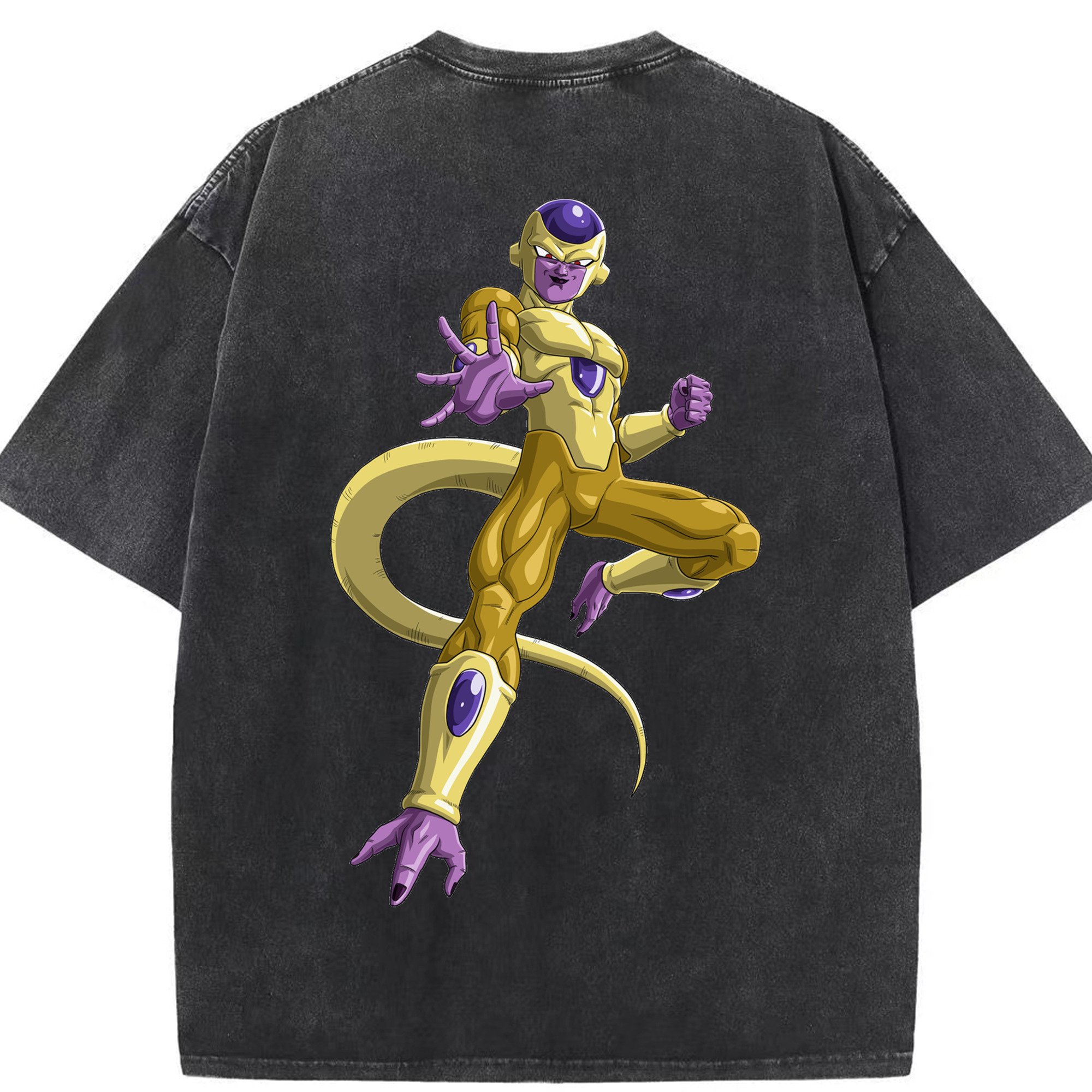 （画像用） ドラゴンボール フリーザ DRAGON BALL Frieza 綿100% ヴィンテージ風 半袖Tシャツ（背面プリント）
