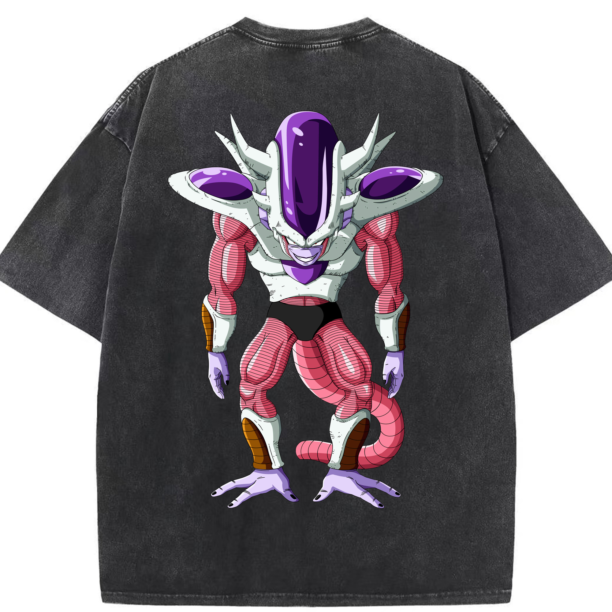 （画像用） ドラゴンボール フリーザ DRAGON BALL Frieza 綿100% ヴィンテージ風 半袖Tシャツ（背面プリント）
