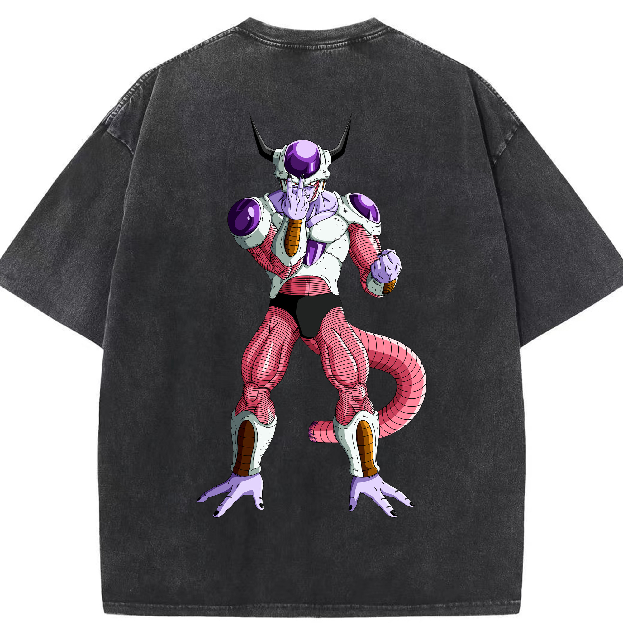 （画像用） ドラゴンボール フリーザ DRAGON BALL Frieza 綿100% ヴィンテージ風 半袖Tシャツ（背面プリント）