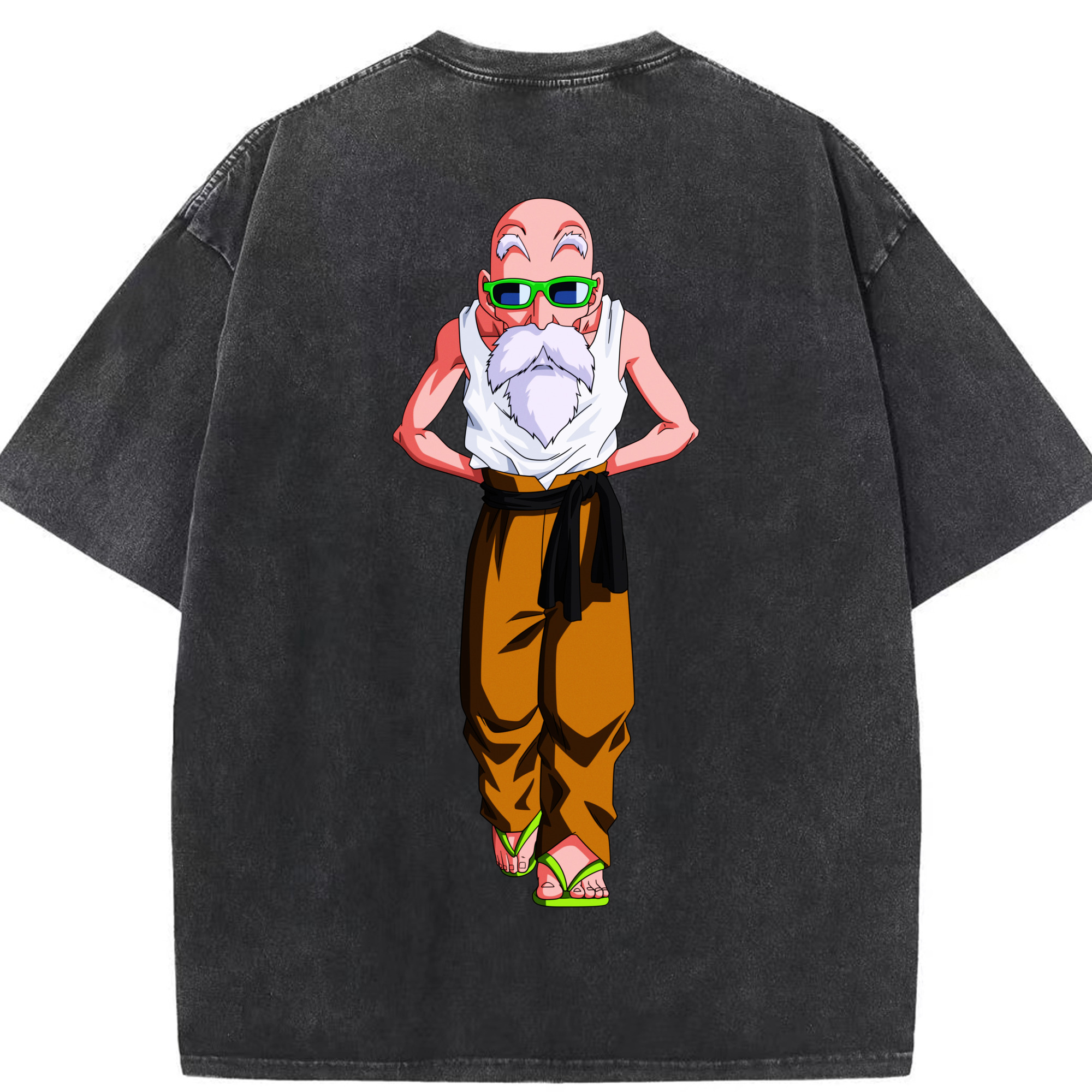 （画像用） ドラゴンボール 亀仙人（かめせんにん） DRAGON BALL Master Roshi Kame Sennin 綿100% ヴィンテージ風 半袖Tシャツ（背面プリント）