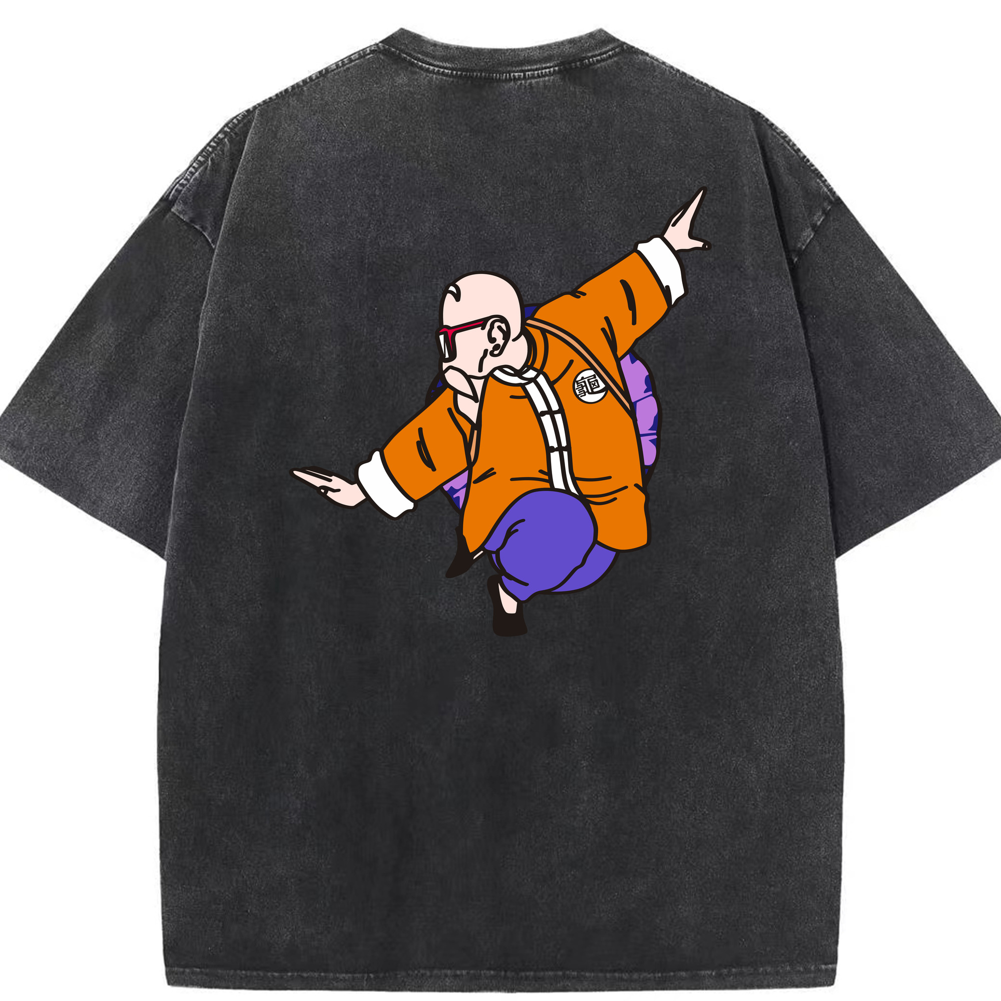 （画像用） ドラゴンボール 亀仙人（かめせんにん） DRAGON BALL Master Roshi Kame Sennin 綿100% ヴィンテージ風 半袖Tシャツ（背面プリント）