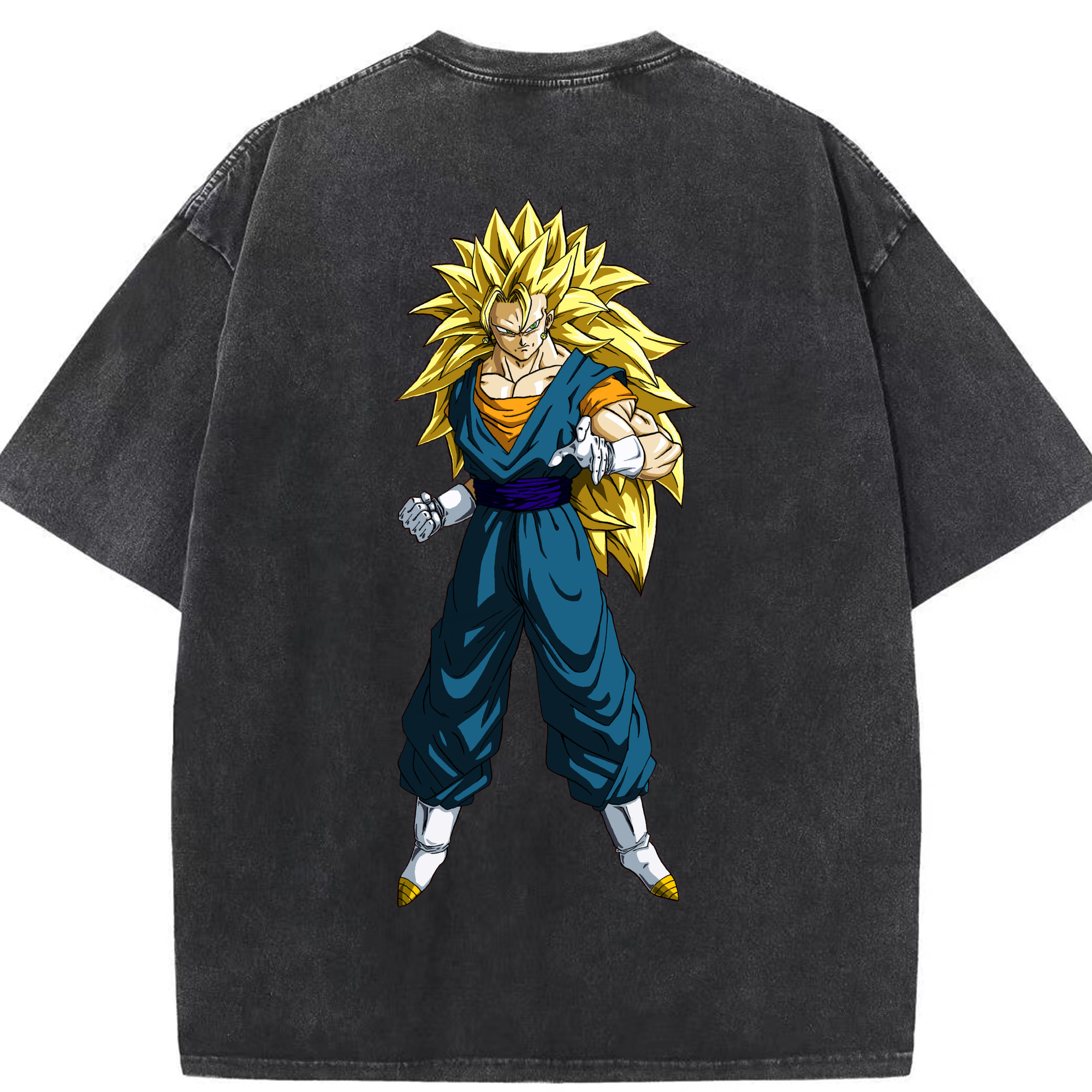 （画像用） ドラゴンボール ベジット DRAGON BALL Vegetto 綿100% ヴィンテージ風 半袖Tシャツ（背面プリント）
