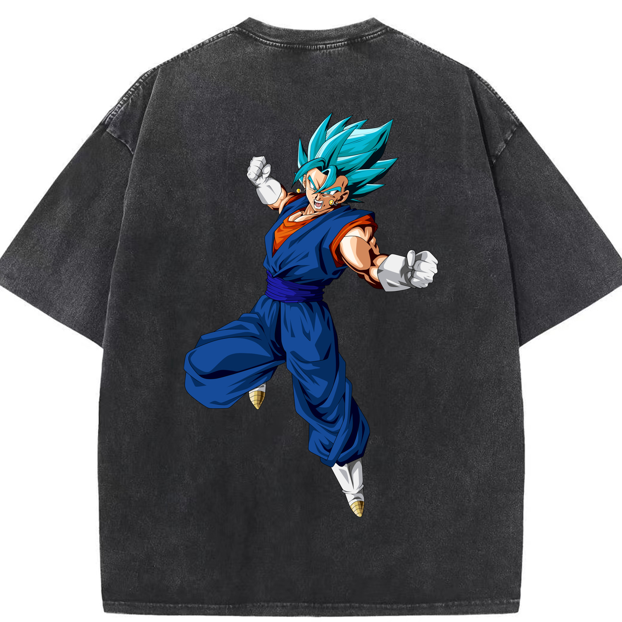 （画像用） ドラゴンボール ベジット DRAGON BALL Vegetto 綿100% ヴィンテージ風 半袖Tシャツ（背面プリント）