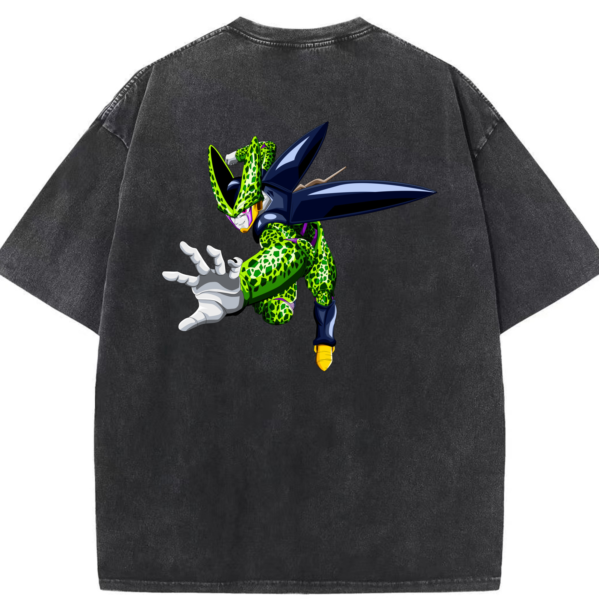（画像用） ドラゴンボール セル DRAGON BALL Cell 綿100% ヴィンテージ風 半袖Tシャツ（背面プリント）