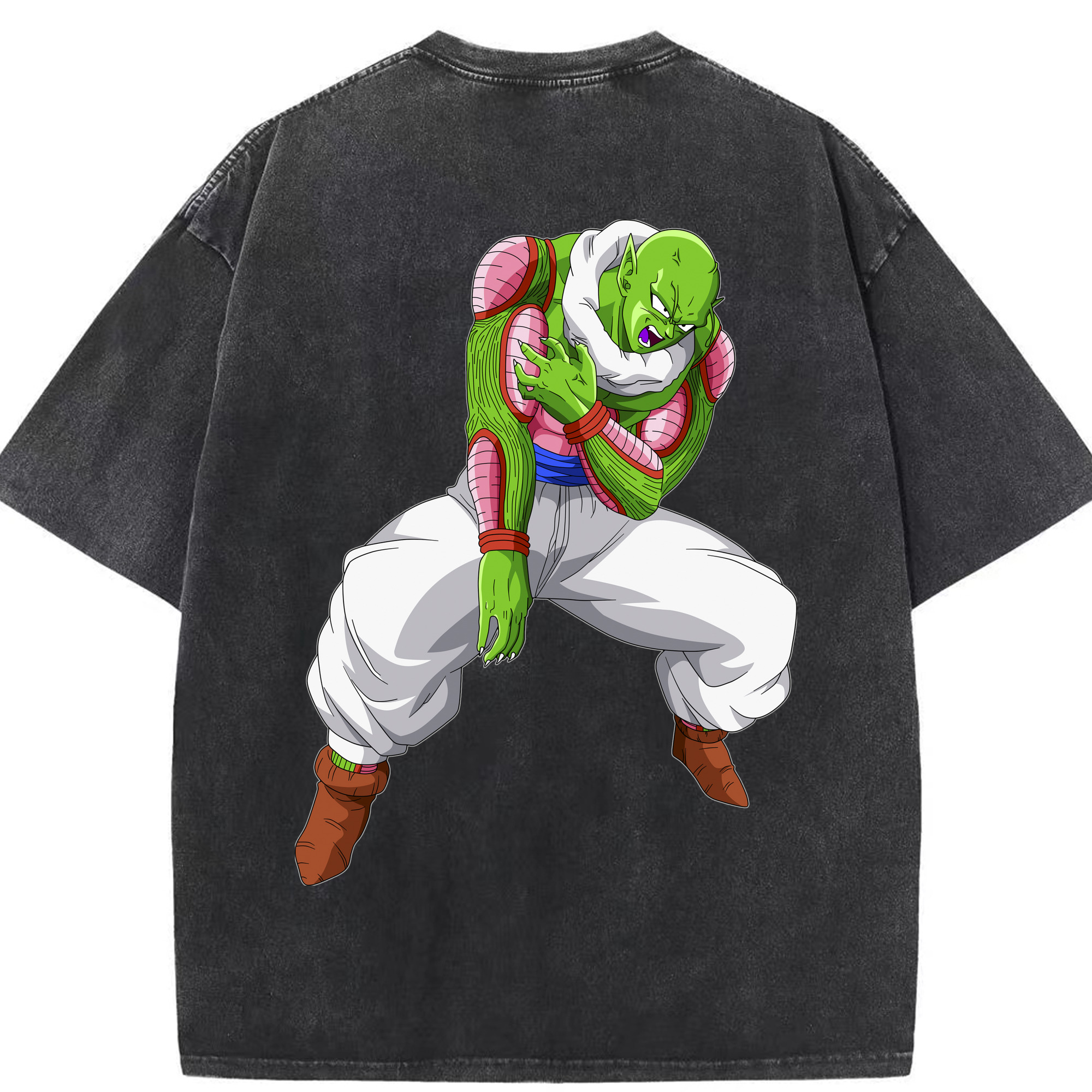 （画像用） ドラゴンボール ピッコロ DRAGON BALL Piccolo 綿100% ヴィンテージ風 半袖Tシャツ（背面プリント）