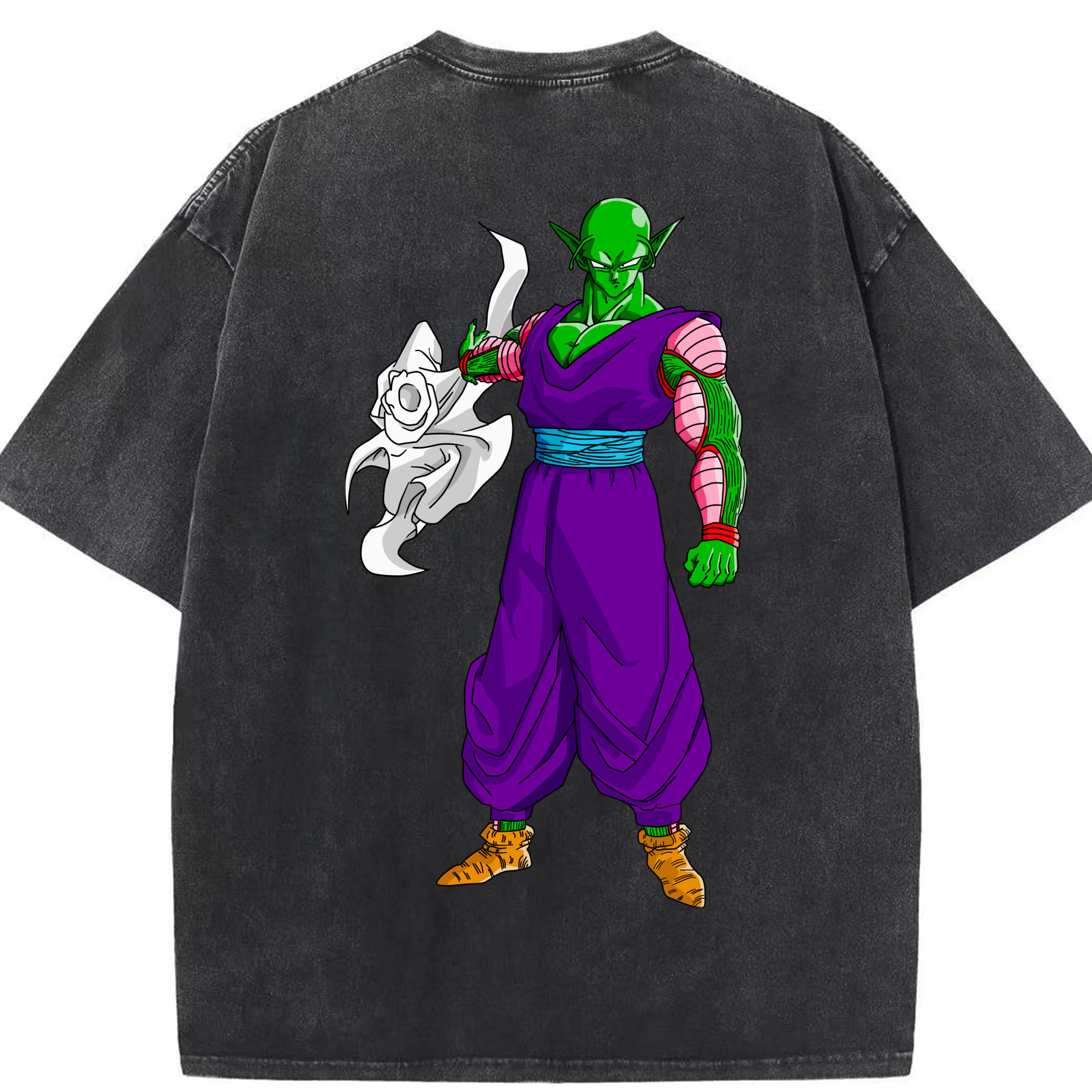 （画像用） ドラゴンボール ピッコロ DRAGON BALL Piccolo 綿100% ヴィンテージ風 半袖Tシャツ（背面プリント）