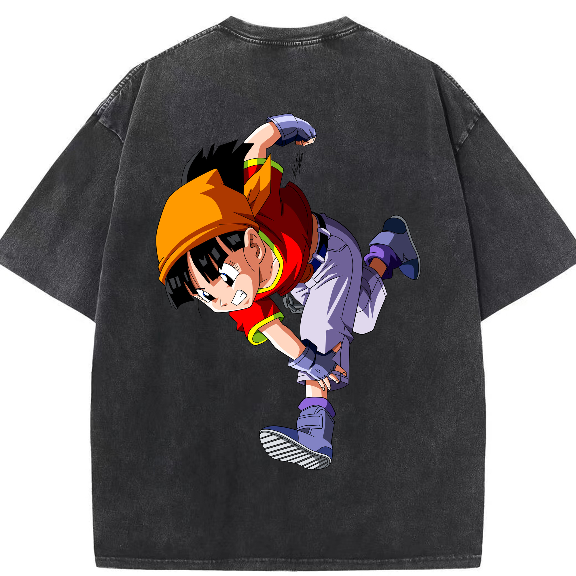 （画像用） ドラゴンボール パン DRAGON BALL Pan 綿100% ヴィンテージ風 半袖Tシャツ（背面プリント）
