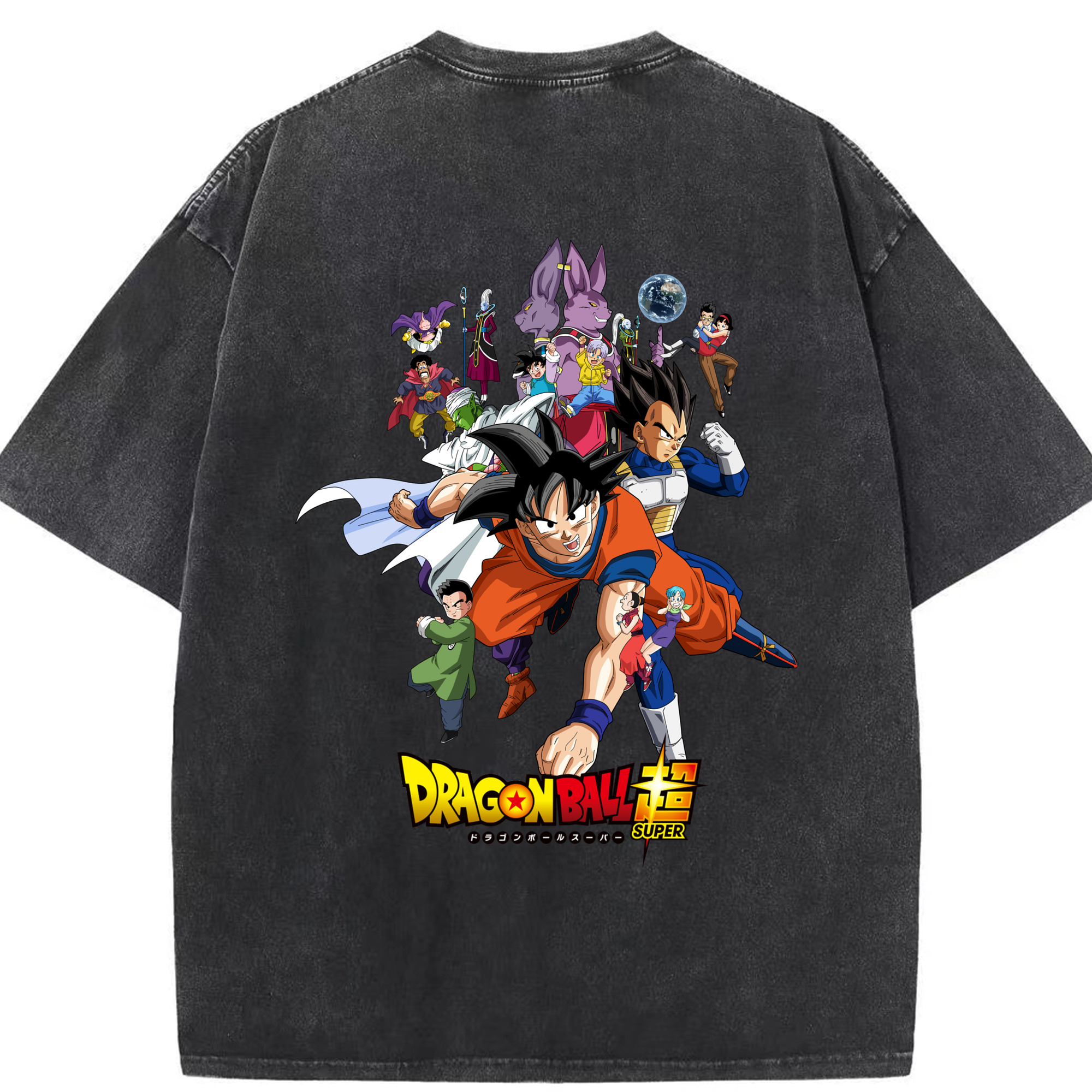 （画像用） ドラゴンボール DRAGON BALL 綿100% ヴィンテージ風 半袖Tシャツ（背面プリント）