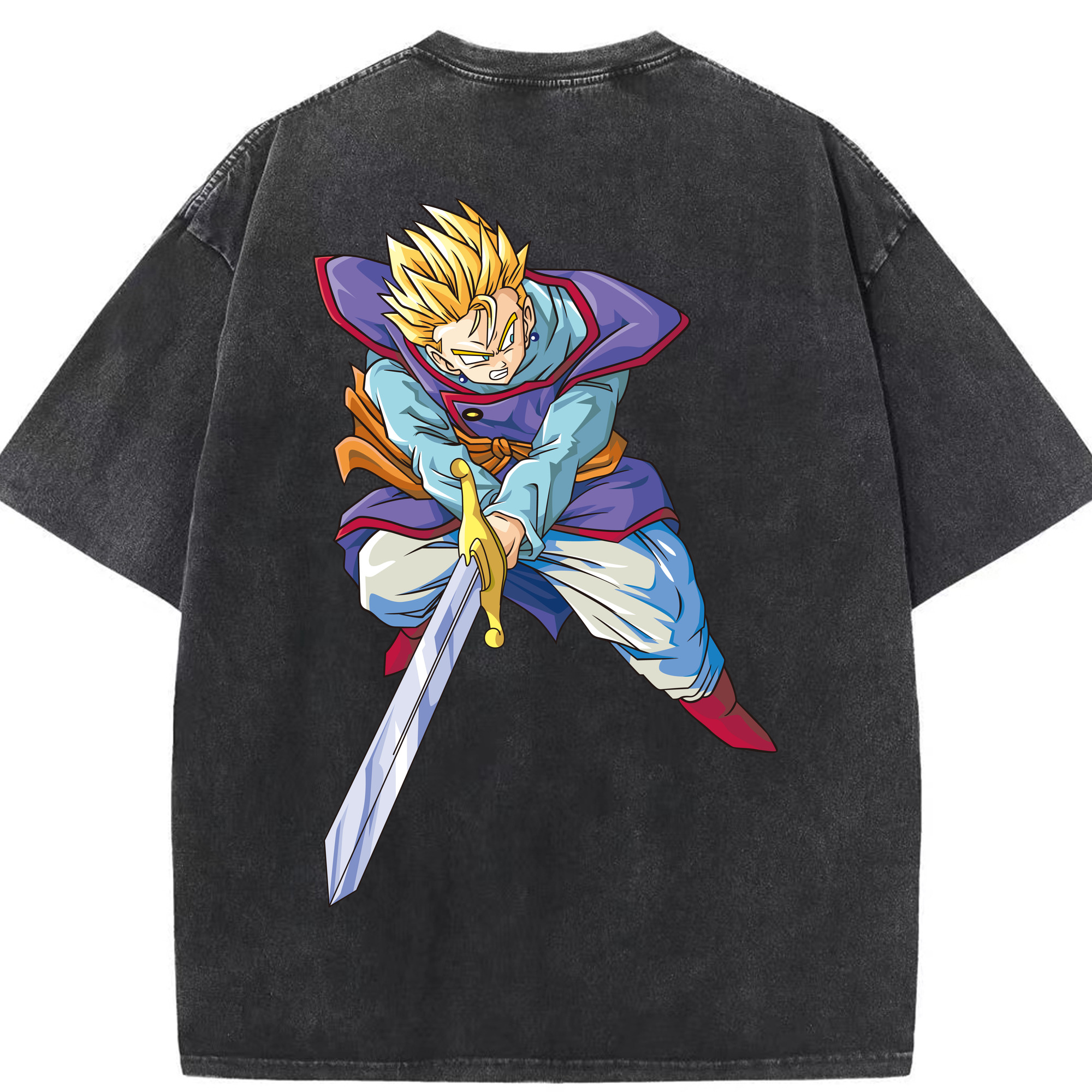 （画像用） ドラゴンボール DRAGON BALL 綿100% ヴィンテージ風 半袖Tシャツ（背面プリント）