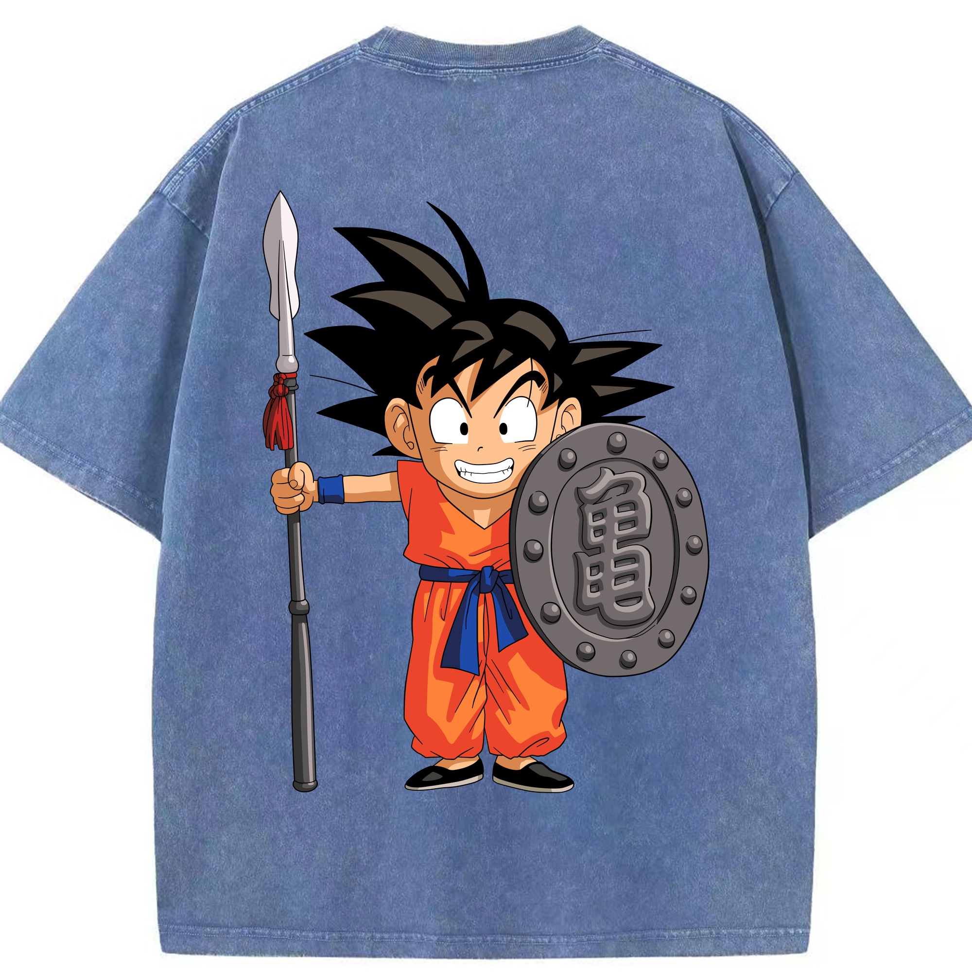 （画像用） ドラゴンボール 孫悟空（そん ごくう）Son Goku カカロット DRAGON BALL Kakarotto 綿100% ヴィンテージ風 半袖Tシャツ（背面プリント）