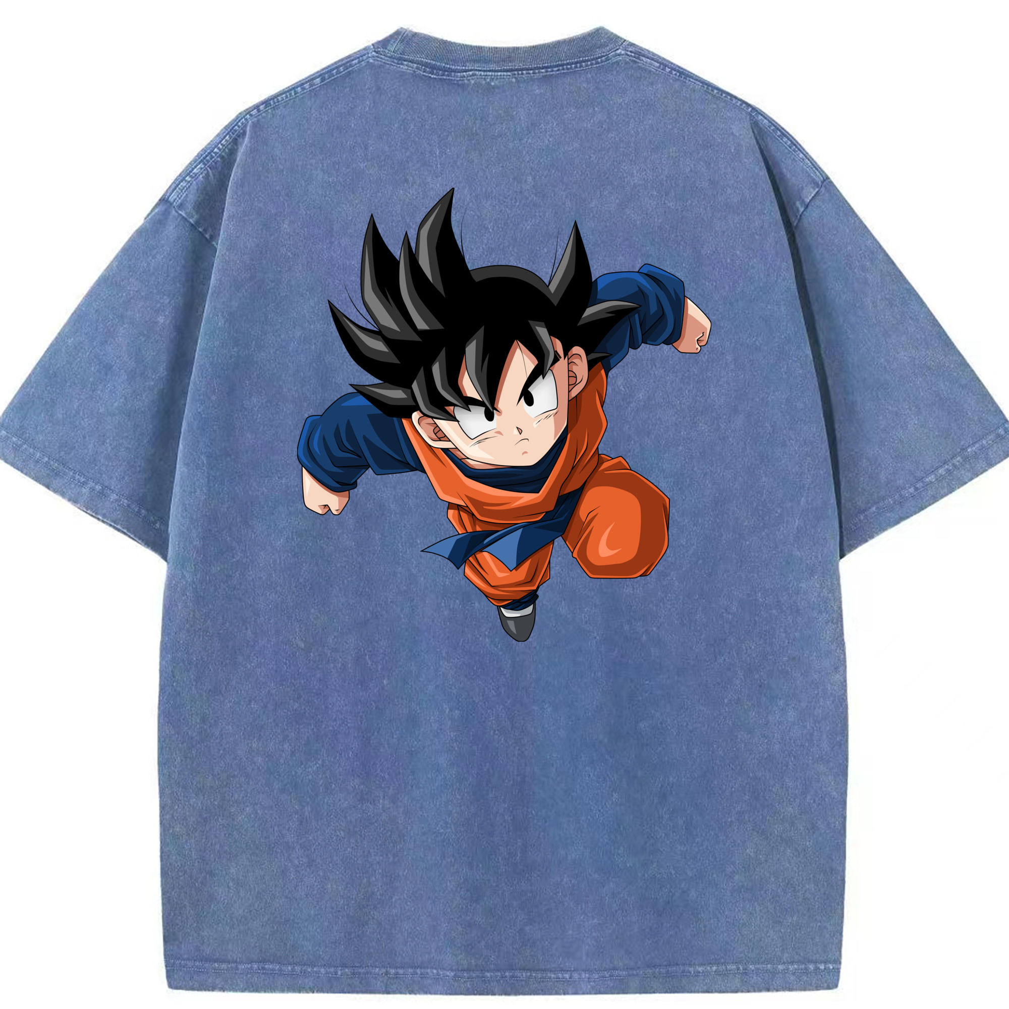 （画像用） ドラゴンボール 孫悟空（そん ごくう）Son Goku カカロット DRAGON BALL Kakarotto 綿100% ヴィンテージ風 半袖Tシャツ（背面プリント）