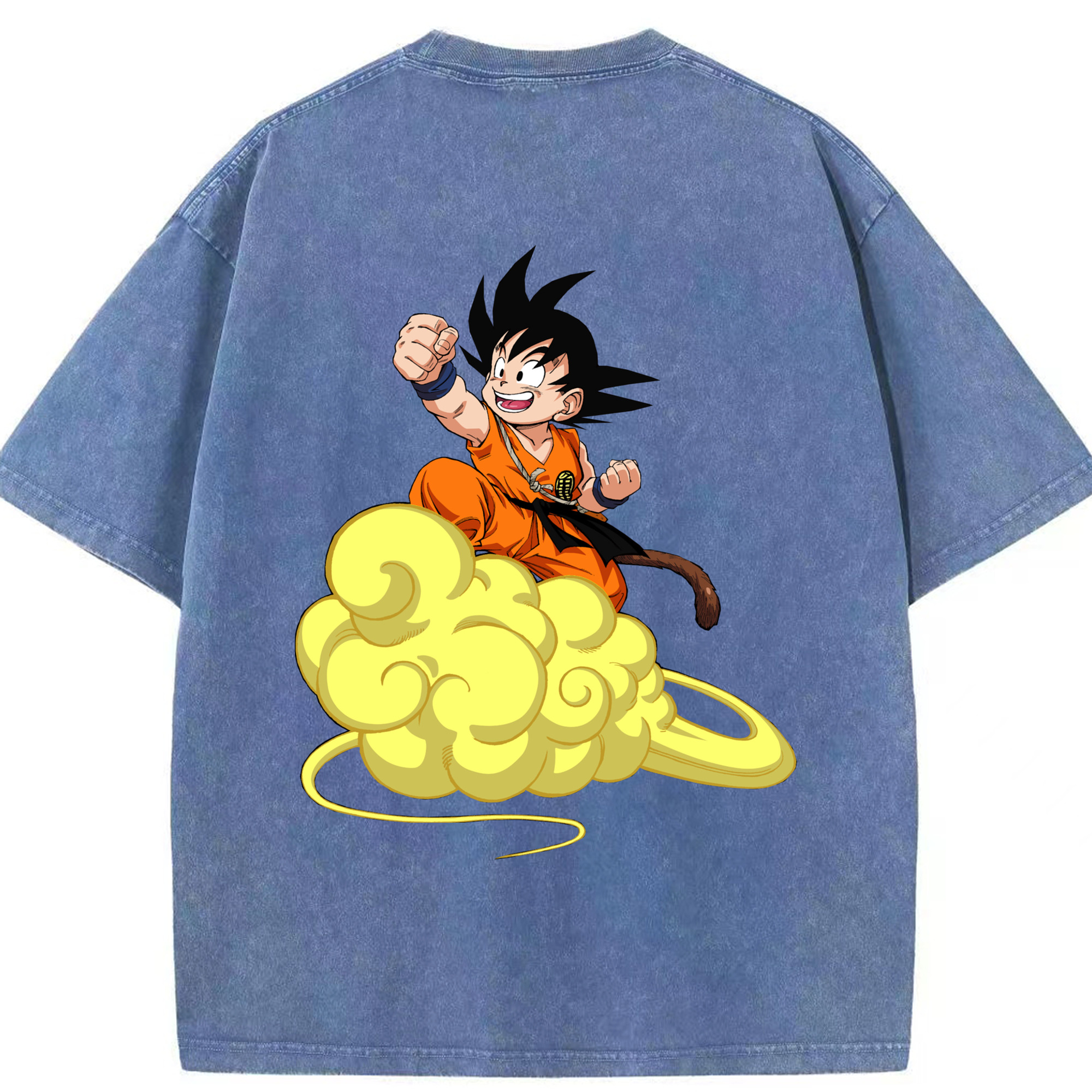 （画像用） ドラゴンボール 孫悟空（そん ごくう）Son Goku カカロット DRAGON BALL Kakarotto 綿100% ヴィンテージ風 半袖Tシャツ（背面プリント）