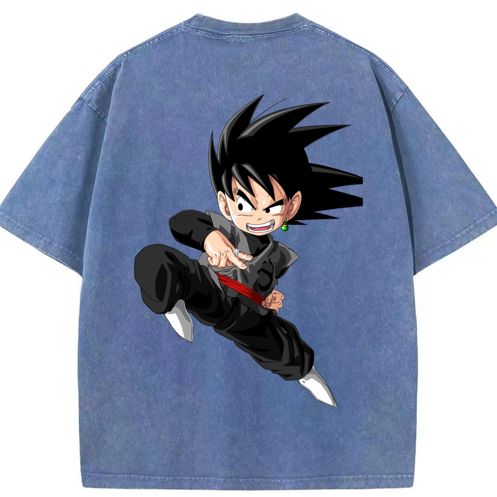 （画像用） ドラゴンボール 孫悟空（そん ごくう）Son Goku カカロット DRAGON BALL Kakarotto 綿100% ヴィンテージ風 半袖Tシャツ（背面プリント）