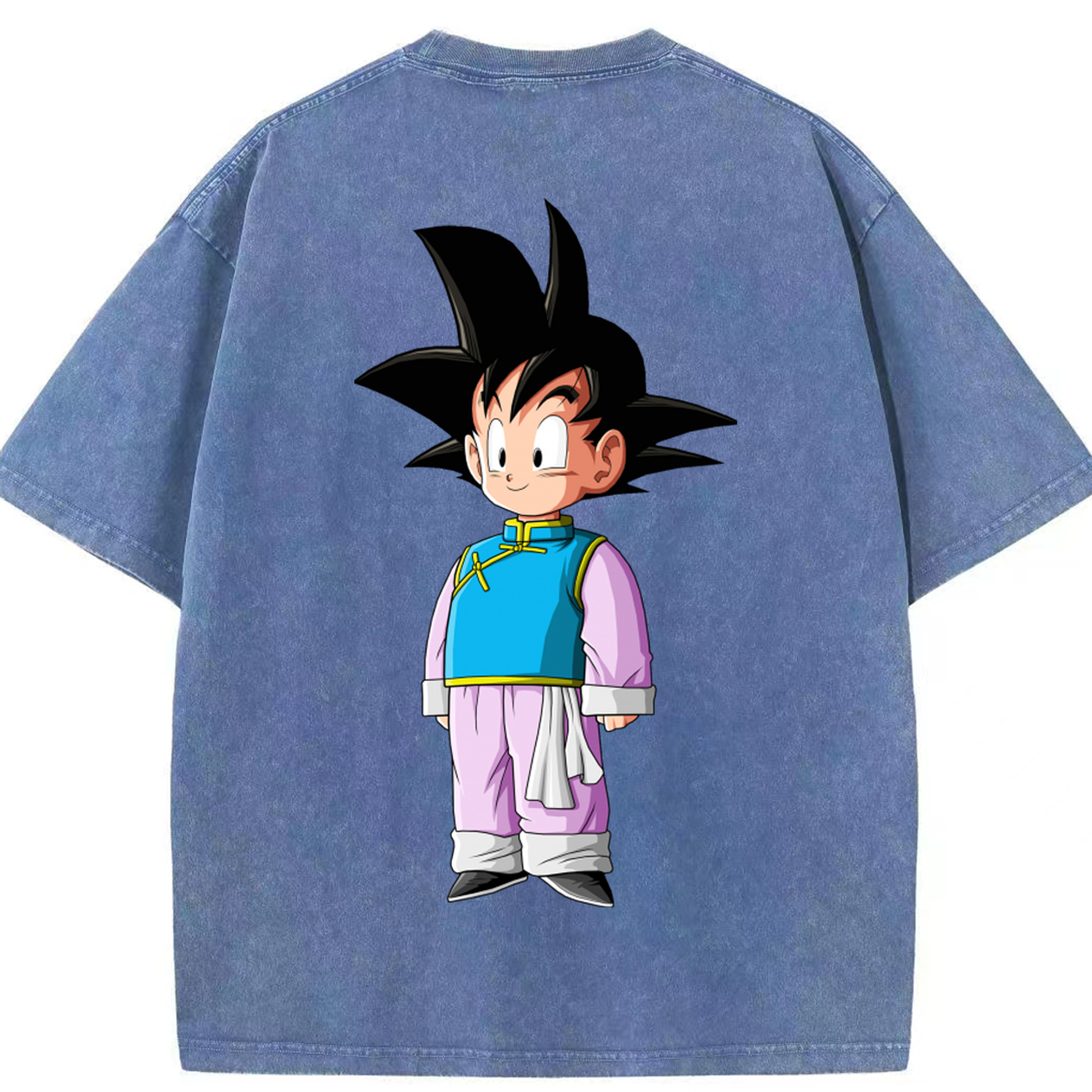 （画像用） ドラゴンボール 孫悟空（そん ごくう）Son Goku カカロット DRAGON BALL Kakarotto 綿100% ヴィンテージ風 半袖Tシャツ（背面プリント）