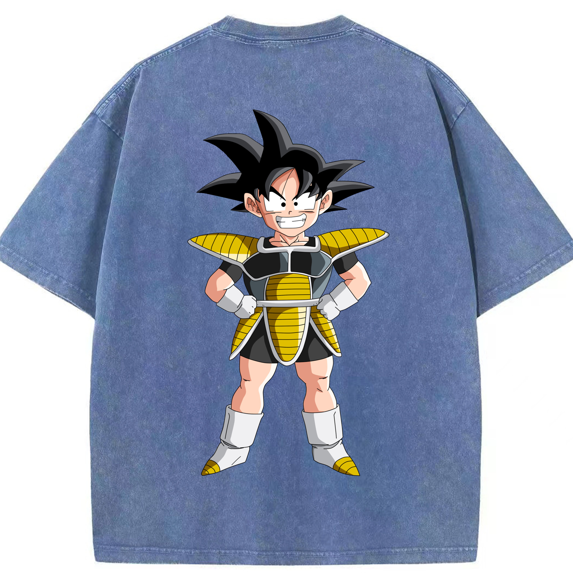 （画像用） ドラゴンボール 孫悟空（そん ごくう）Son Goku カカロット DRAGON BALL Kakarotto 綿100% ヴィンテージ風 半袖Tシャツ（背面プリント）