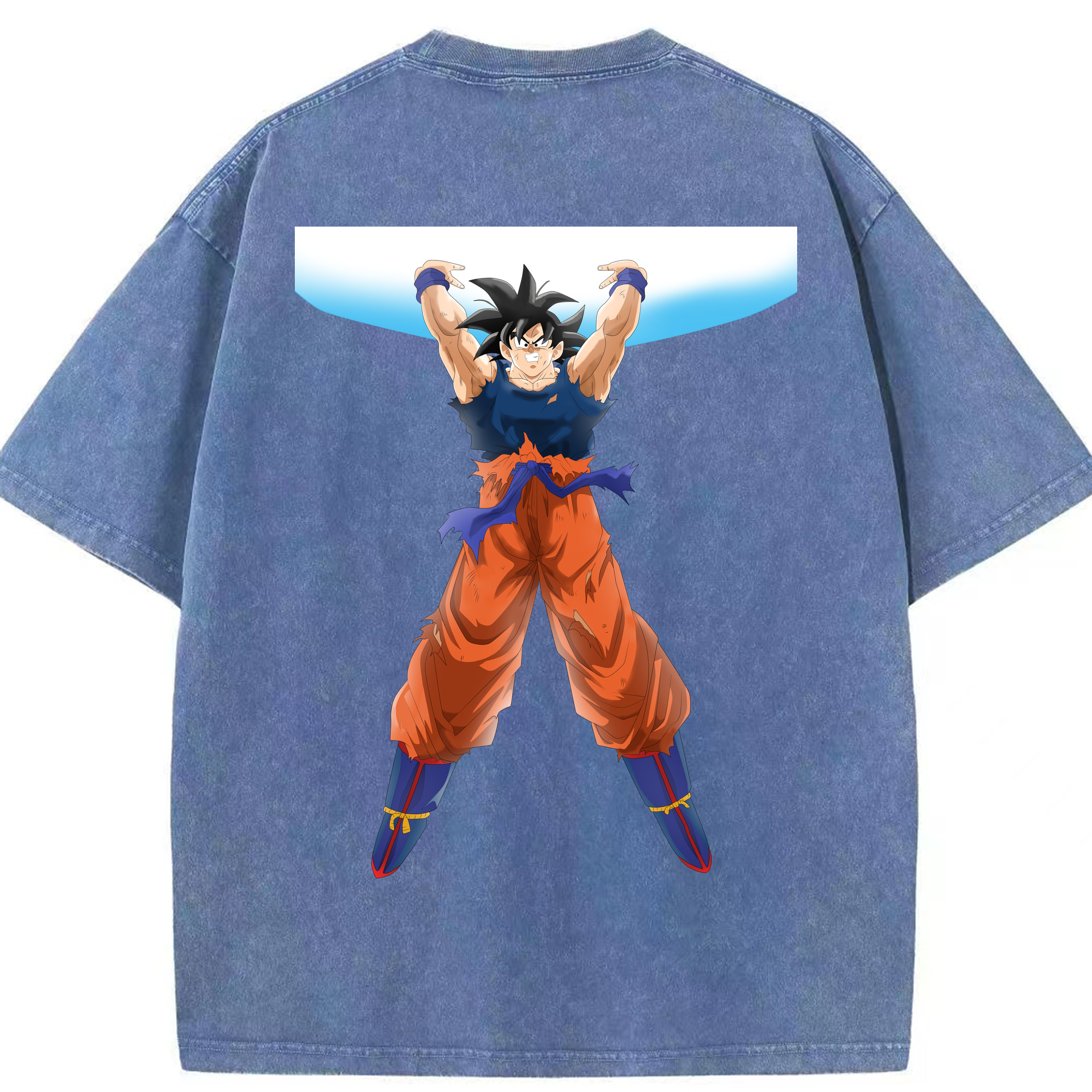（画像用） ドラゴンボール 孫悟空（そん ごくう）Son Goku カカロット DRAGON BALL Kakarotto 綿100% ヴィンテージ風 半袖Tシャツ（背面プリント）
