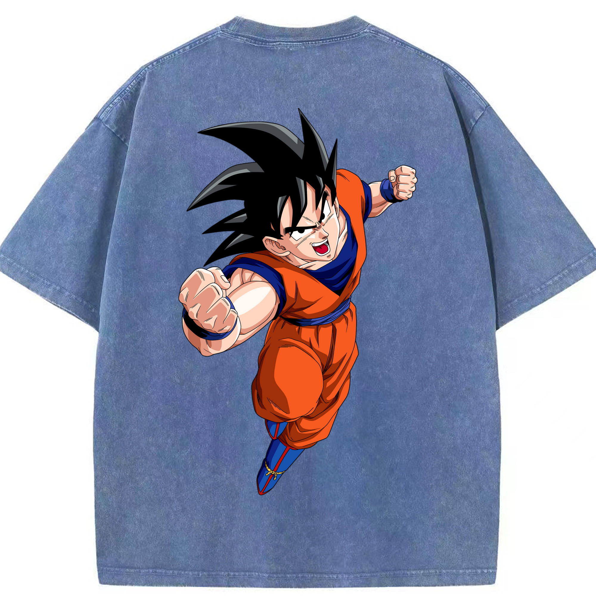 （画像用） ドラゴンボール 孫悟空（そん ごくう）Son Goku カカロット DRAGON BALL Kakarotto 綿100% ヴィンテージ風 半袖Tシャツ（背面プリント）
