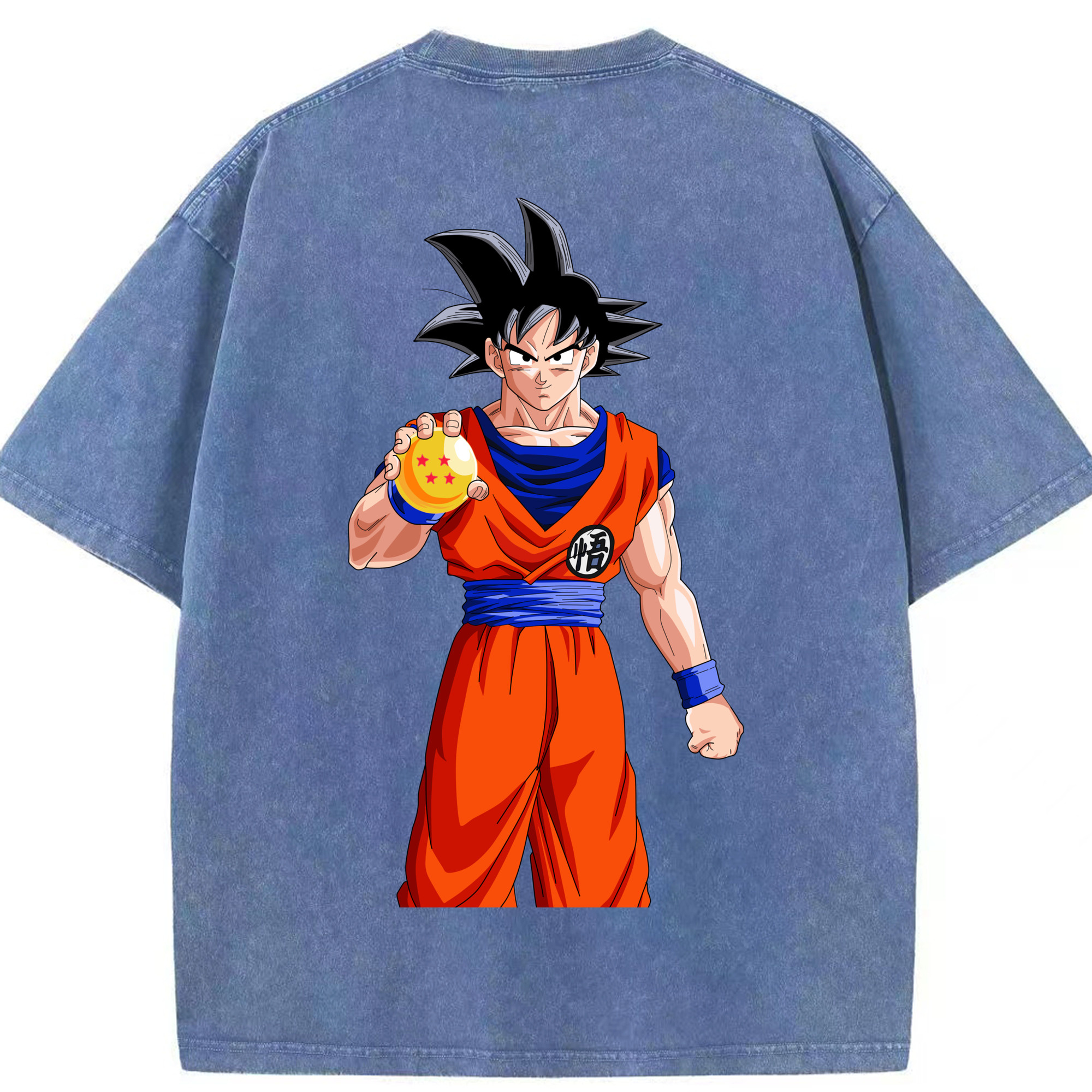 （画像用） ドラゴンボール 孫悟空（そん ごくう）Son Goku カカロット DRAGON BALL Kakarotto 綿100% ヴィンテージ風 半袖Tシャツ（背面プリント）
