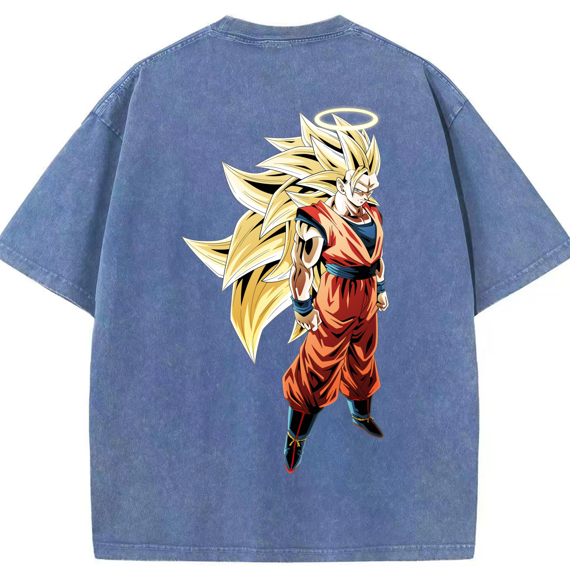 （画像用） ドラゴンボール 孫悟空（そん ごくう）Son Goku カカロット DRAGON BALL Kakarotto 綿100% ヴィンテージ風 半袖Tシャツ（背面プリント）