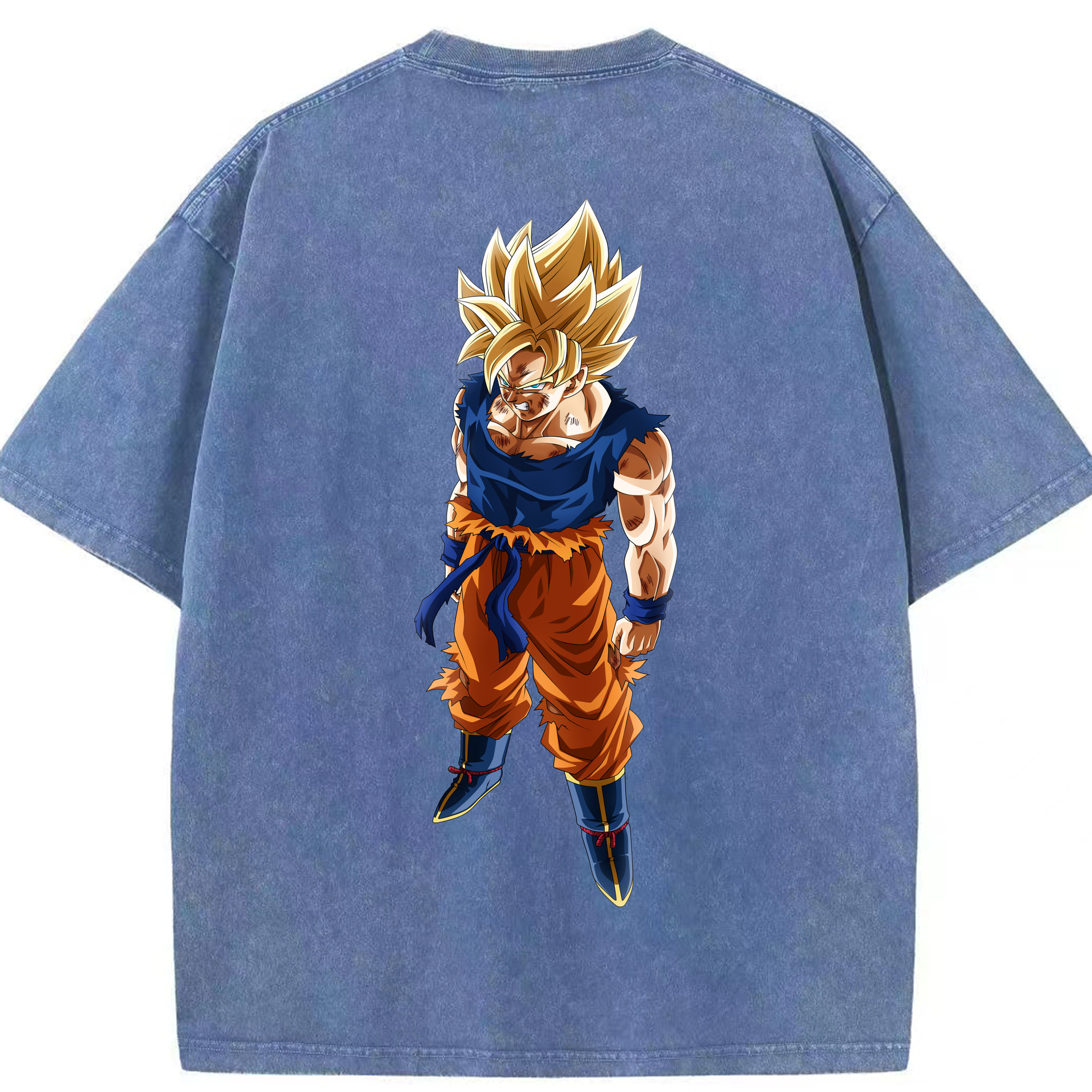 （画像用） ドラゴンボール 孫悟空（そん ごくう）Son Goku カカロット DRAGON BALL Kakarotto 綿100% ヴィンテージ風 半袖Tシャツ（背面プリント）