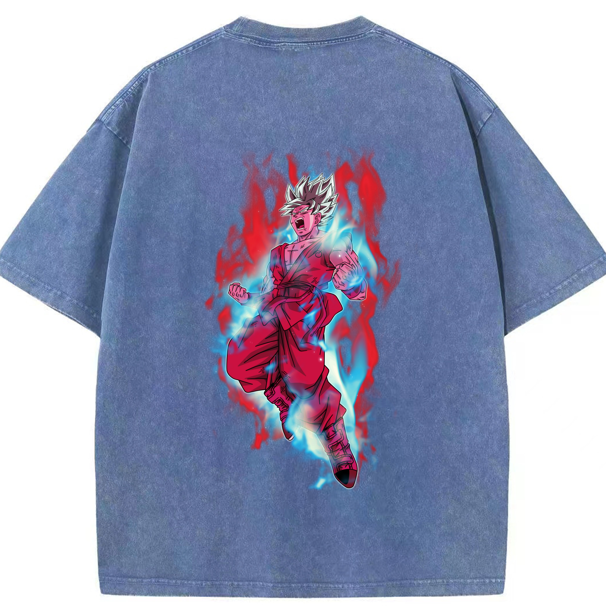 （画像用） ドラゴンボール 孫悟空（そん ごくう）Son Goku カカロット DRAGON BALL Kakarotto 綿100% ヴィンテージ風 半袖Tシャツ（背面プリント）