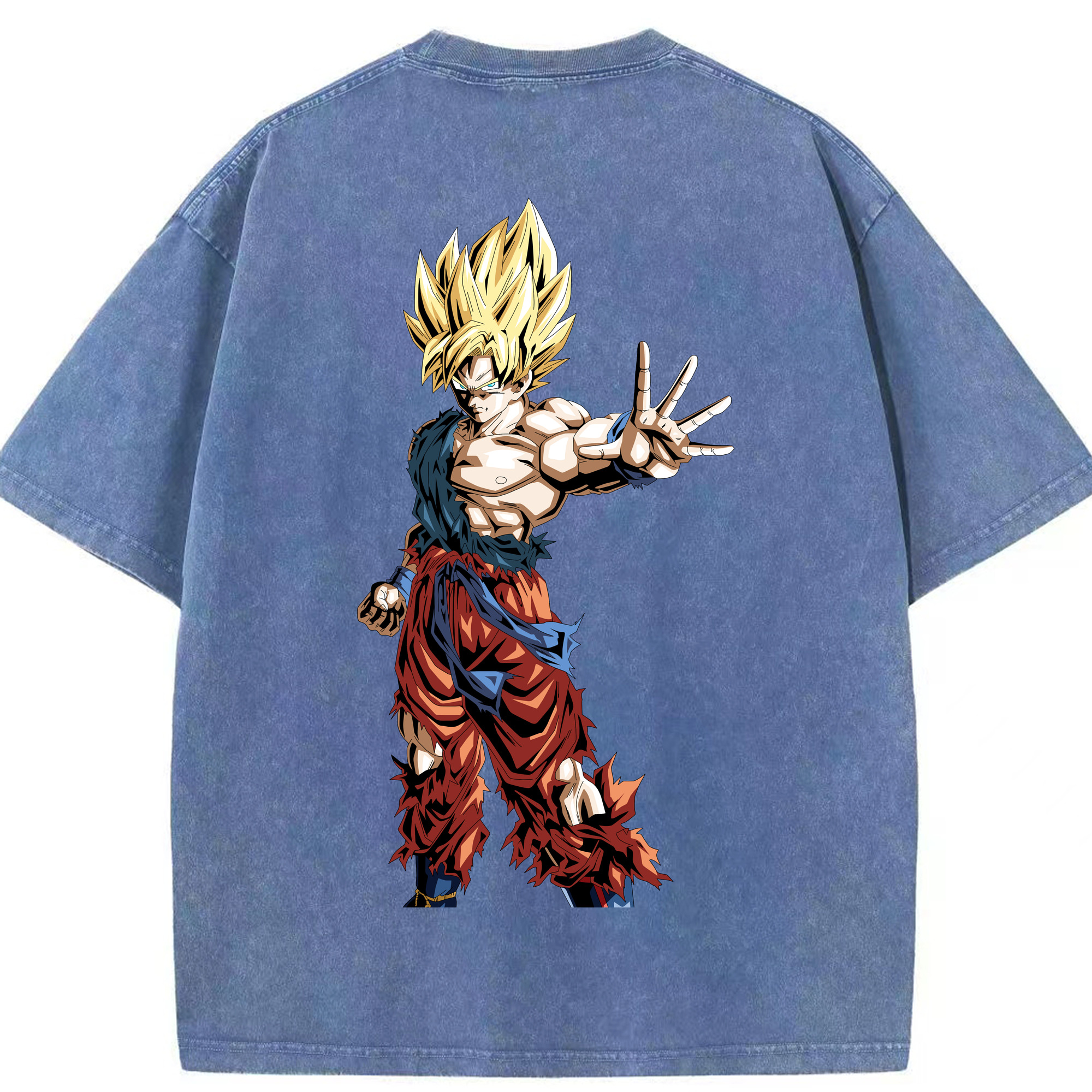 （画像用） ドラゴンボール 孫悟空（そん ごくう）Son Goku カカロット DRAGON BALL Kakarotto 綿100% ヴィンテージ風 半袖Tシャツ（背面プリント）