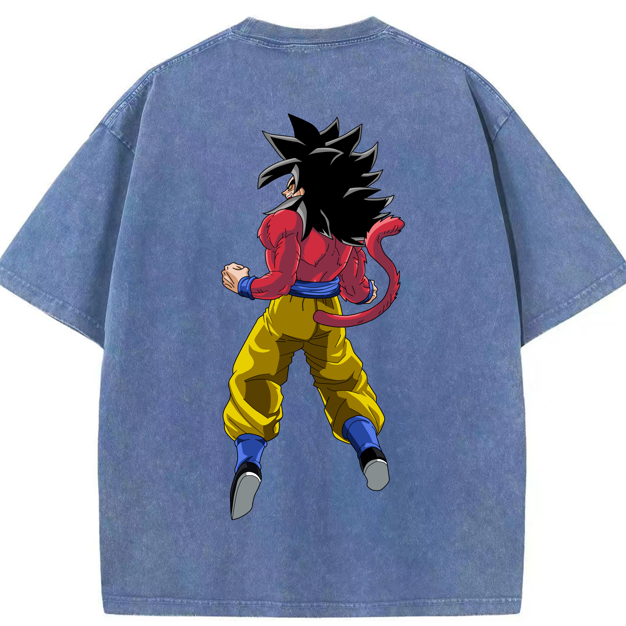 （画像用） ドラゴンボール 孫悟空（そん ごくう）Son Goku カカロット DRAGON BALL Kakarotto 綿100% ヴィンテージ風 半袖Tシャツ（背面プリント）