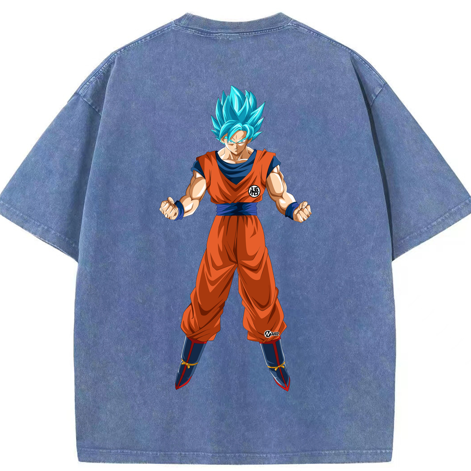 （画像用） ドラゴンボール 孫悟空（そん ごくう）Son Goku カカロット DRAGON BALL Kakarotto 綿100% ヴィンテージ風 半袖Tシャツ（背面プリント）
