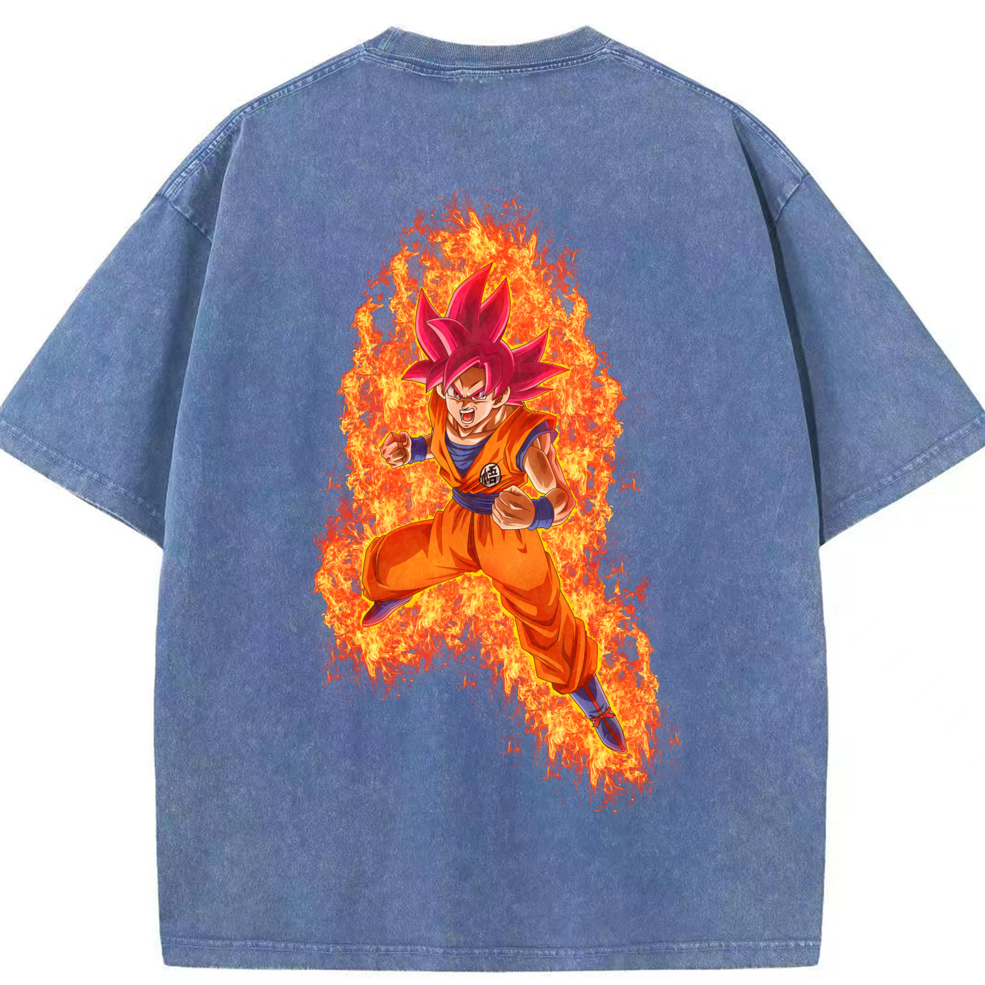 （画像用） ドラゴンボール 孫悟空（そん ごくう）Son Goku カカロット DRAGON BALL Kakarotto 綿100% ヴィンテージ風 半袖Tシャツ（背面プリント）