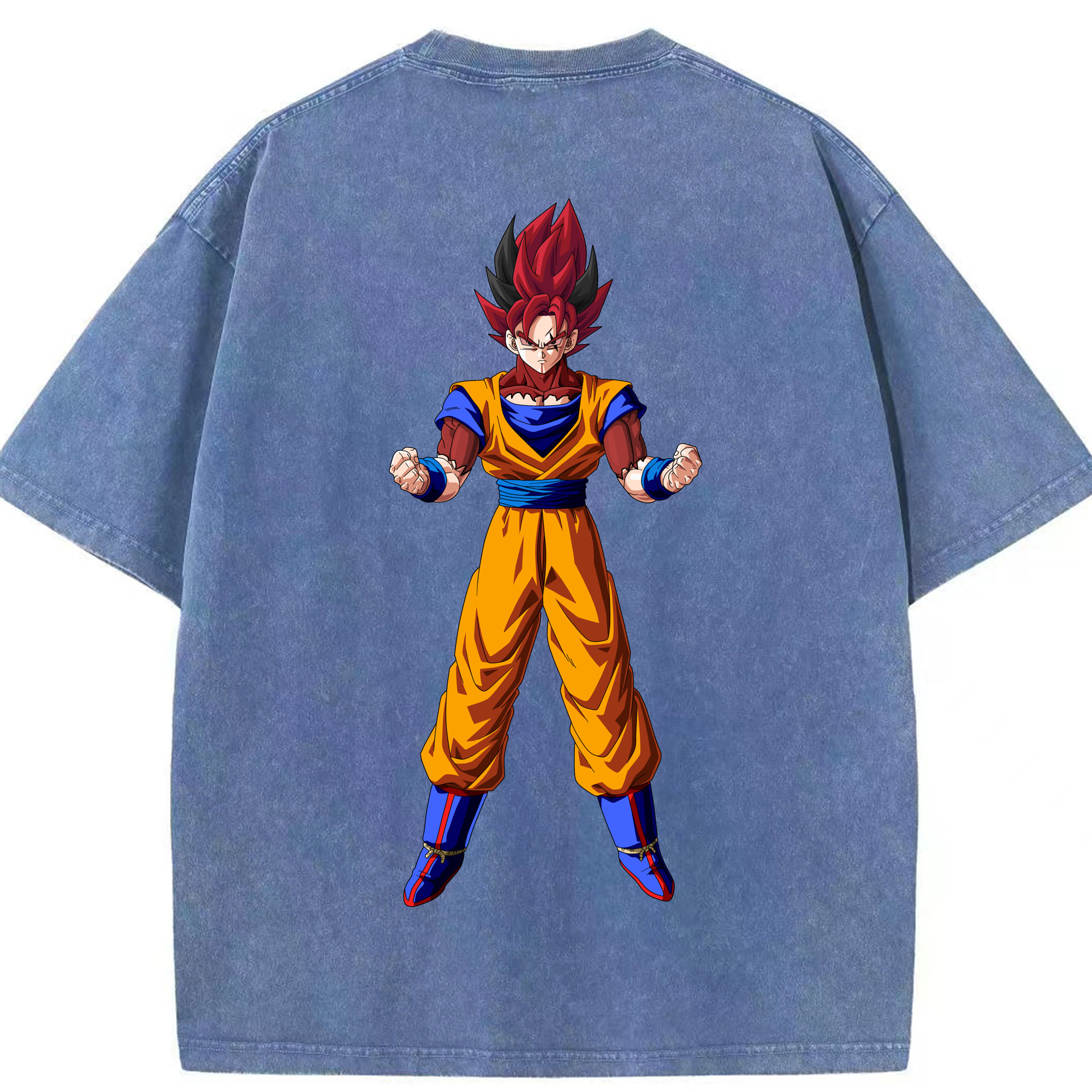 （画像用） ドラゴンボール 孫悟空（そん ごくう）Son Goku カカロット DRAGON BALL Kakarotto 綿100% ヴィンテージ風 半袖Tシャツ（背面プリント）